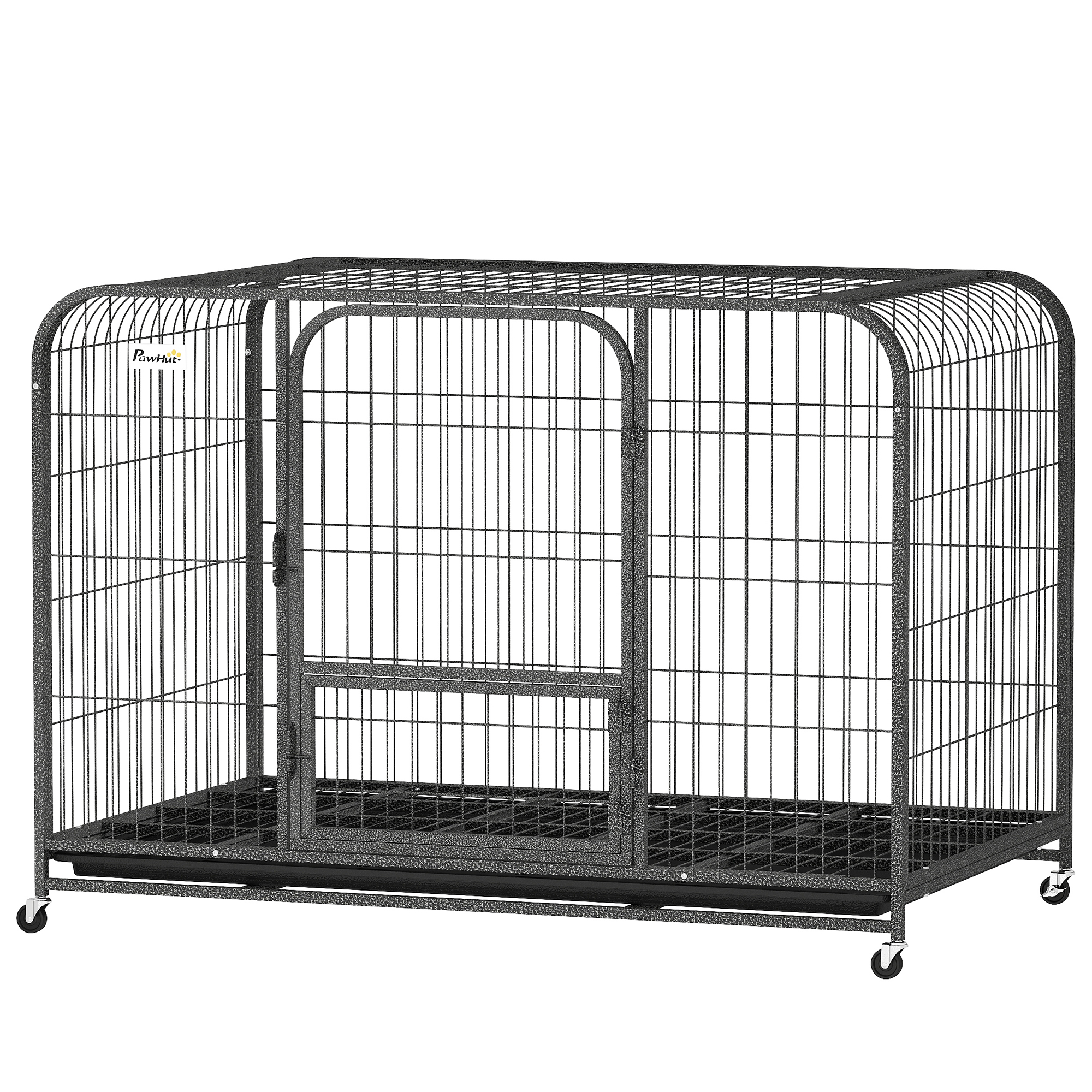 48 Inch Heavy Duty Dog Crate, Large Metal Dog Cage with Lockable Wheels and Removable Tray - Image 2