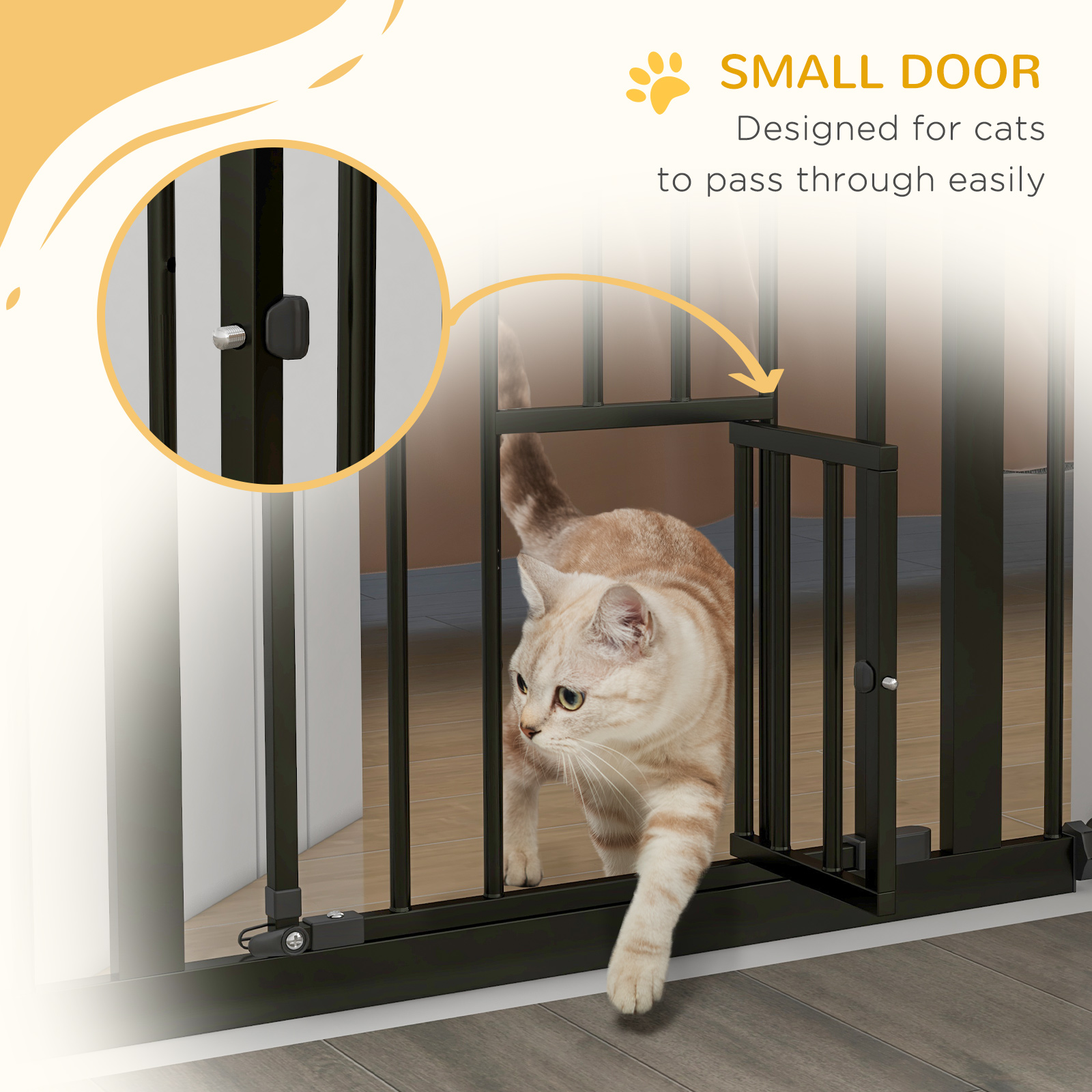 36" Easy Open Indoor Dog Gates for Doorways, House, Stair - Black - Image 7