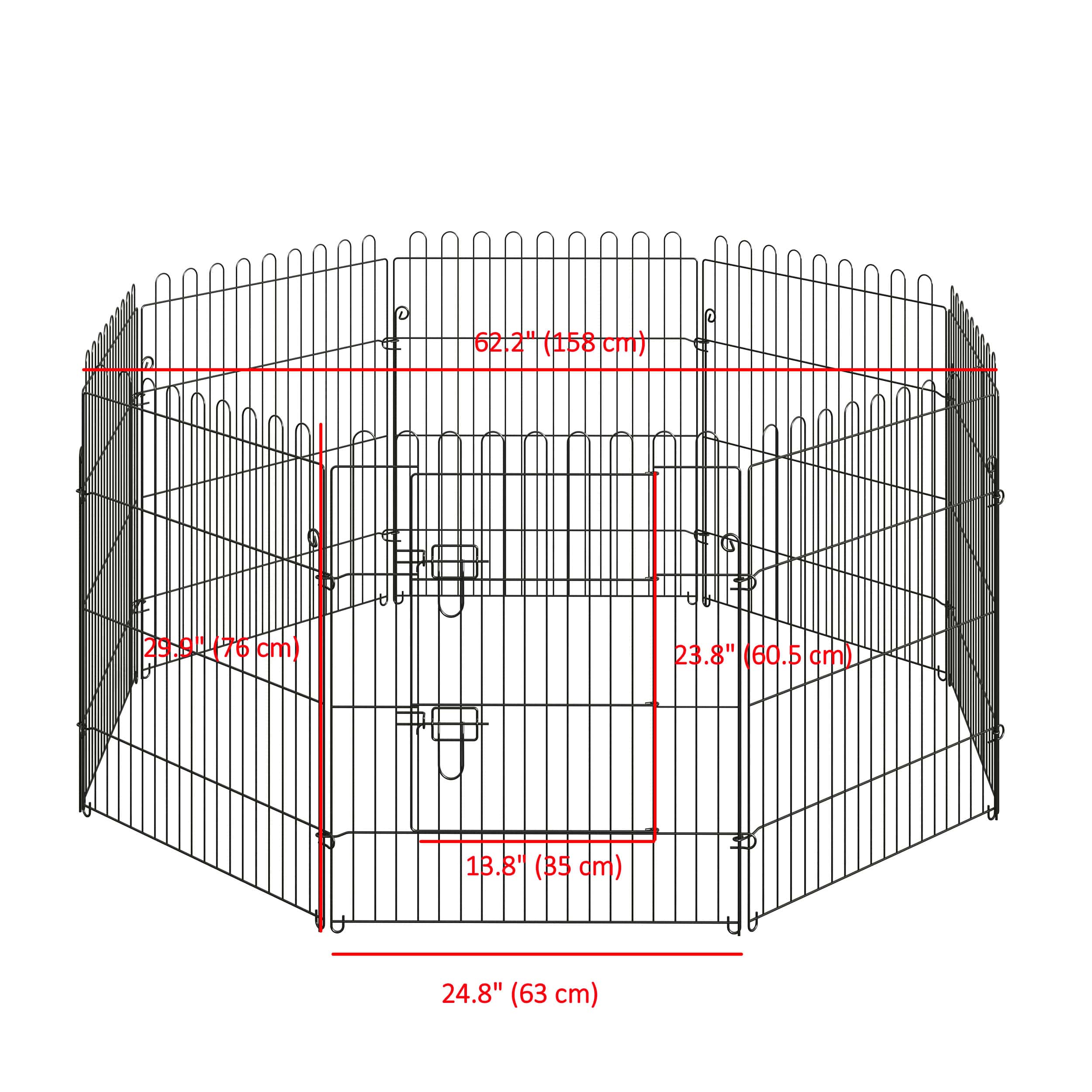 30inch 8-Panel Octagon Pet Exercise Playpen Crate Foldable Dog Cage Pen Puppy Kennel, Black - Image 3