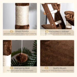 94"-102" Huge Cat Tree Ceiling High Cat Condo Scratching Post Activity Center Multi-Level Play House
