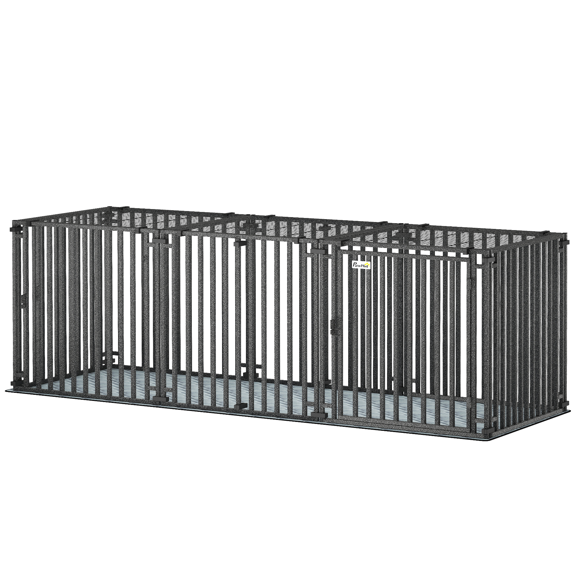 83 Inch Heavy Duty Dog Crate, Extra Large Metal Dog Cage Kennel with Mat for Large Breeds, Modular Puppy Playpen