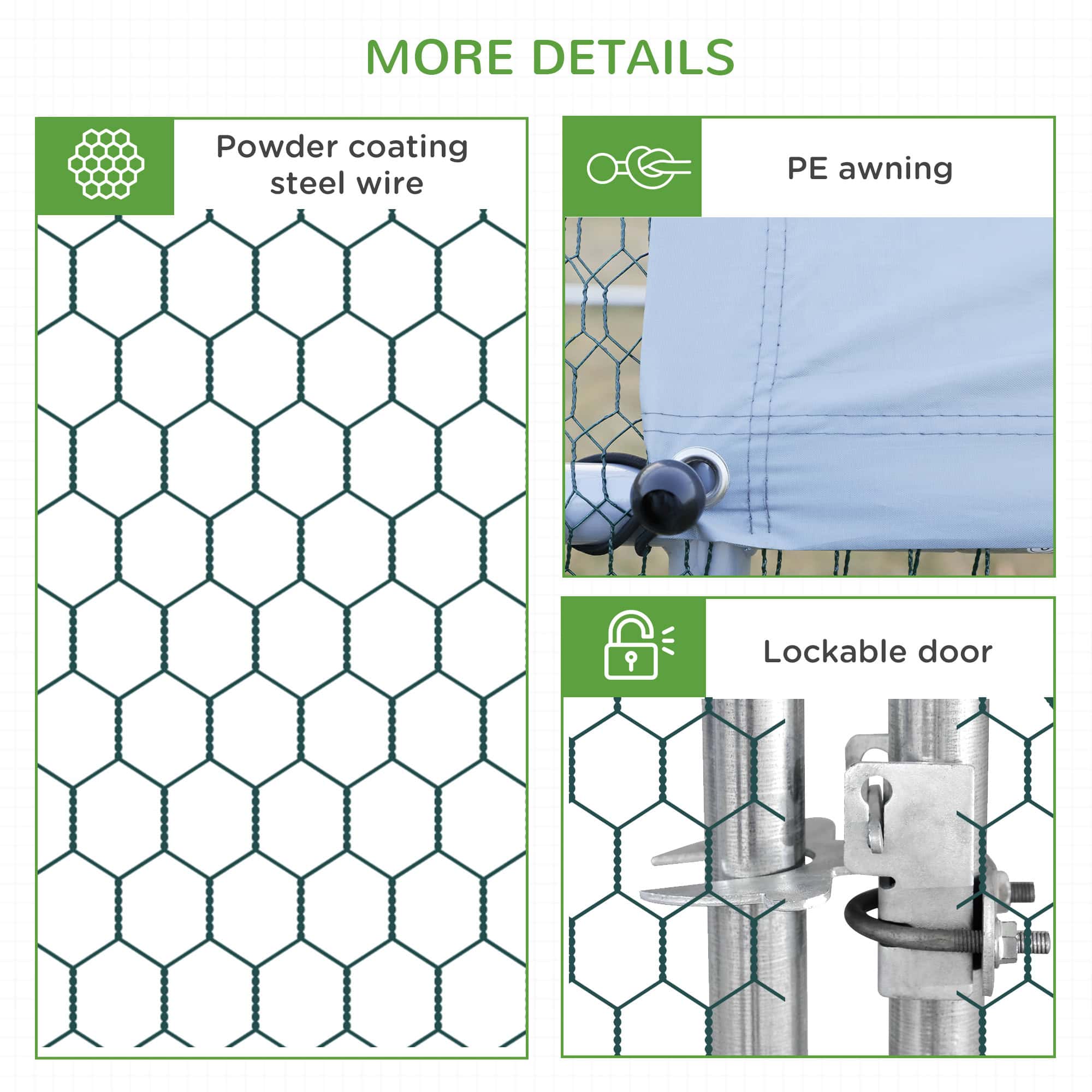 9.8' x 19.7' x 6.6' Chicken Coop Cage, Outdoor Hen House w/Cover & Lockable Door