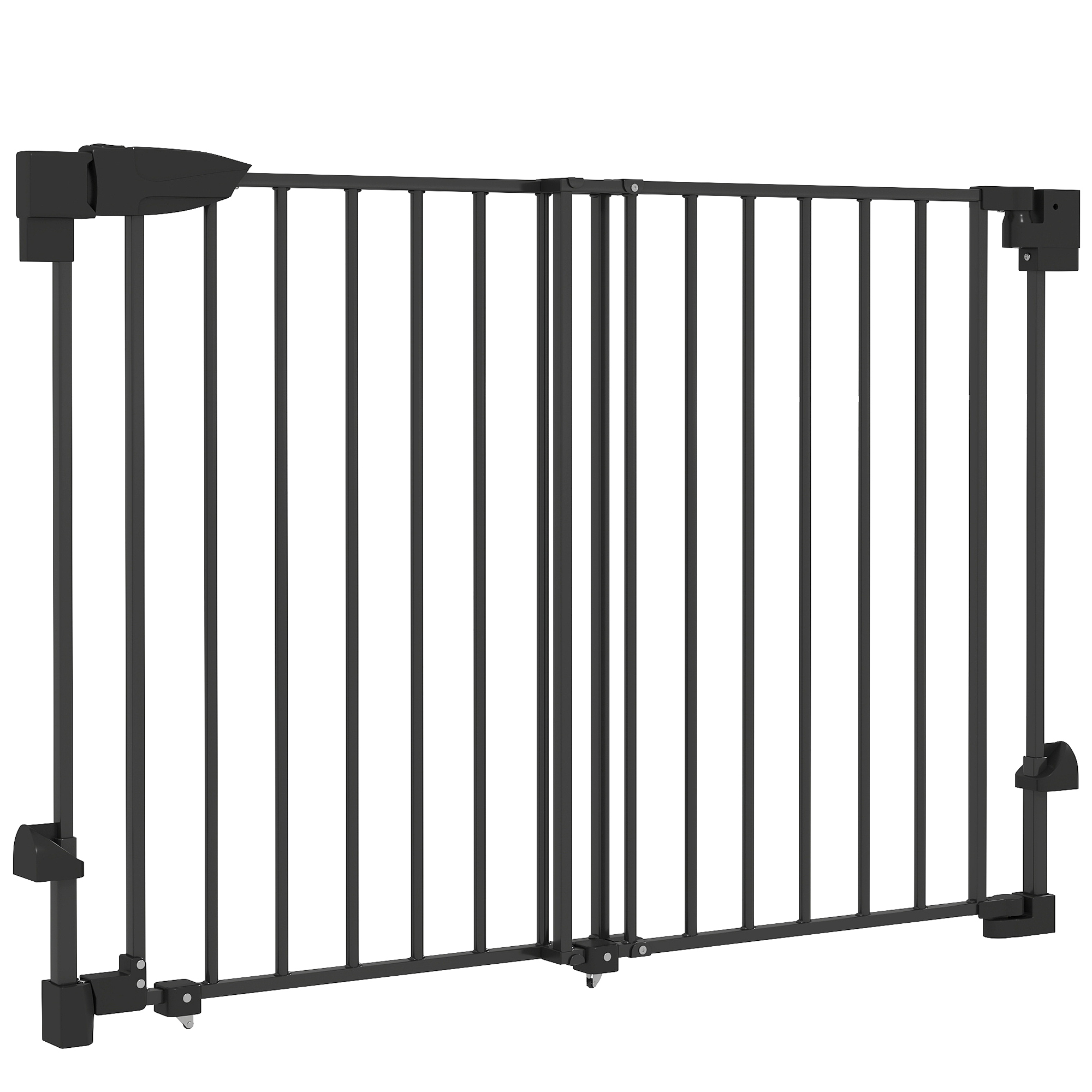29"-44" Wide Dog Gate, 29" H, Pet Gate with Auto-Close, Single Hand Operation, Wall-Mounted, No-Threshold Design