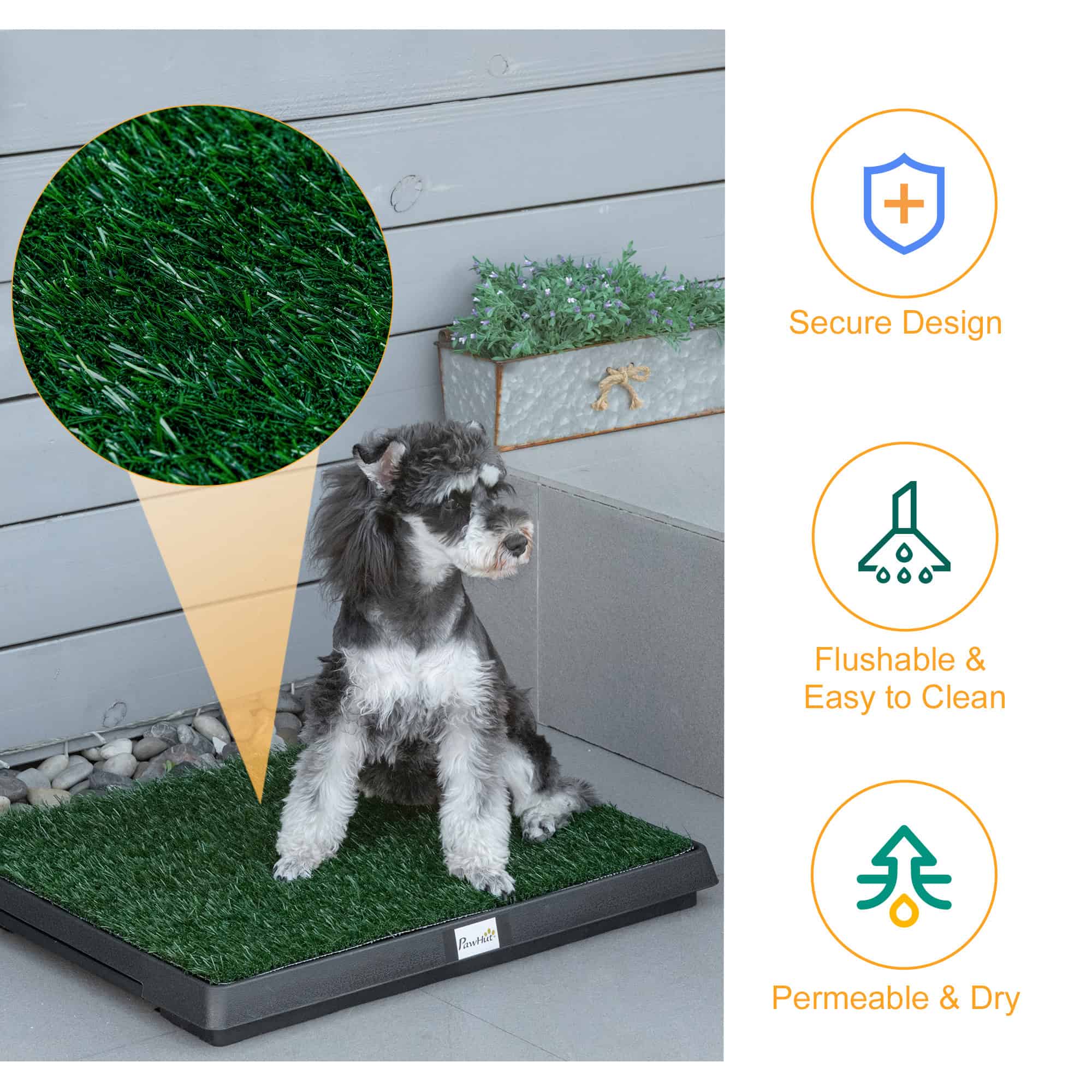 Dog Grass Pad with Tray, Artificial Grass for Dogs, Doggy Bathroom Toilet Potty Tray Indoor Outdoor Puppy Potty Training (51 x 63 CM)