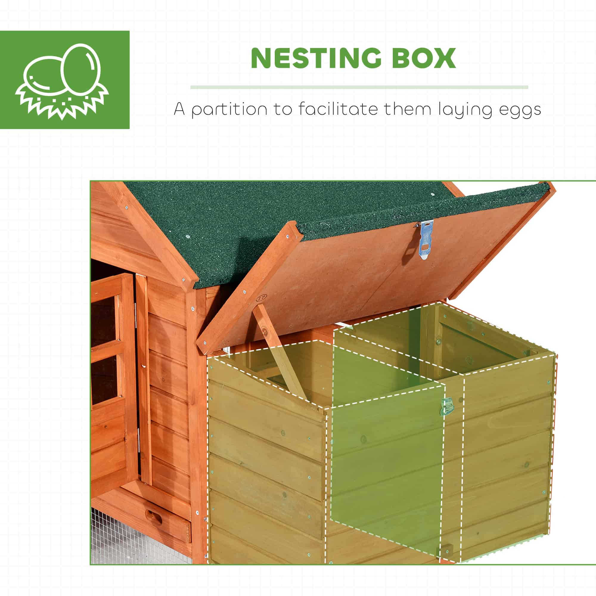 123" Extra Large Chicken Coop Wooden Poultry House Rabbit Hutch Hen Backyard with Outdoor Run Ramps and Nesting Boxes, Orange - Image 6