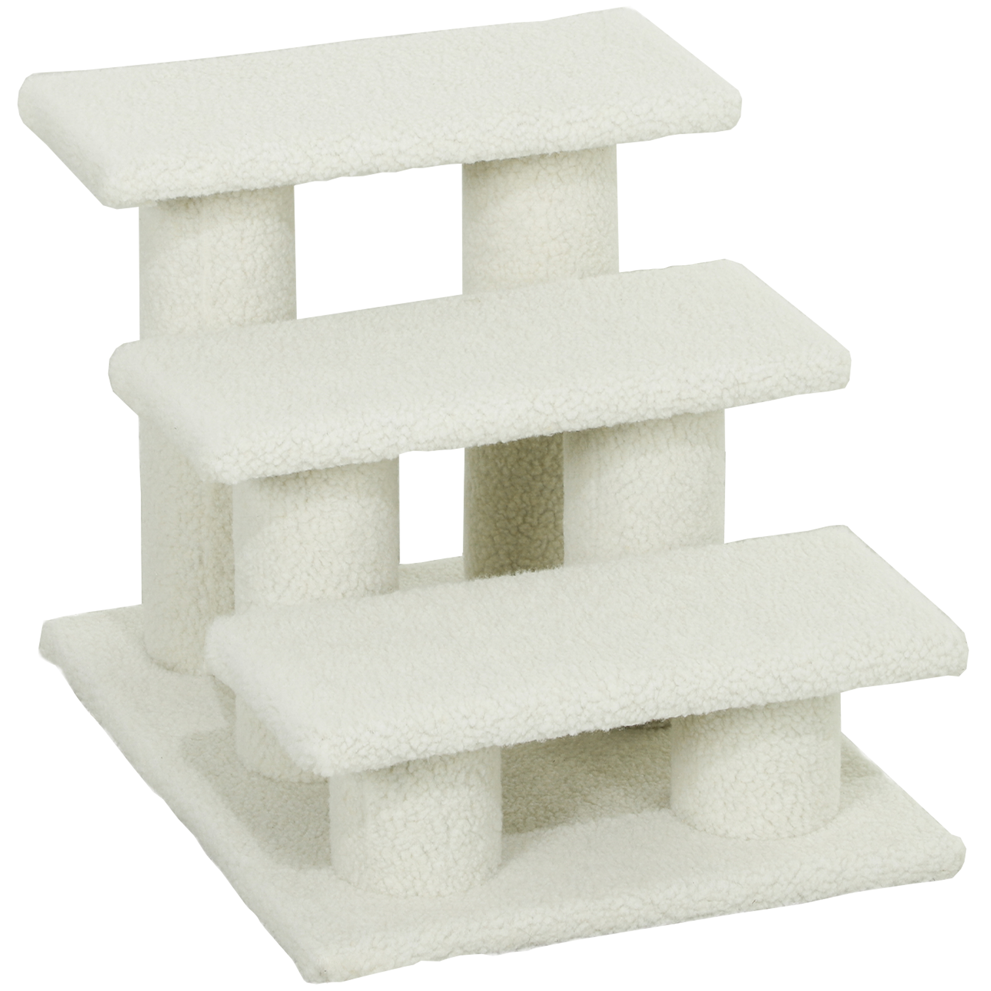 18" 3 Tier Pet Stairs Dog Cat Step Scratch Post Furniture, Beige