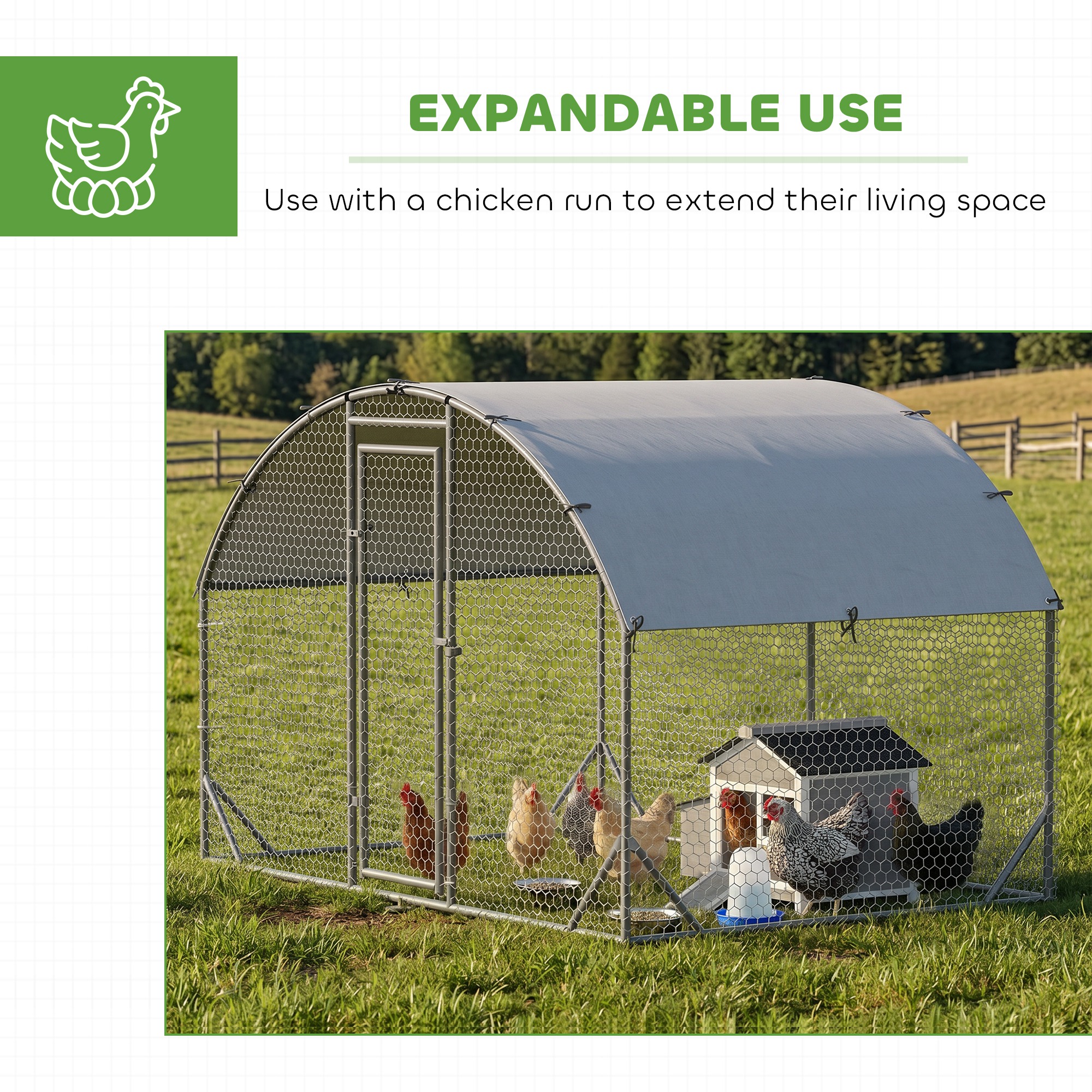 Wooden Chicken Coop with Nesting Box, Pull-out Metal Tray, for 1-2 Chickens, 36" x 25" x 27" - Image 6
