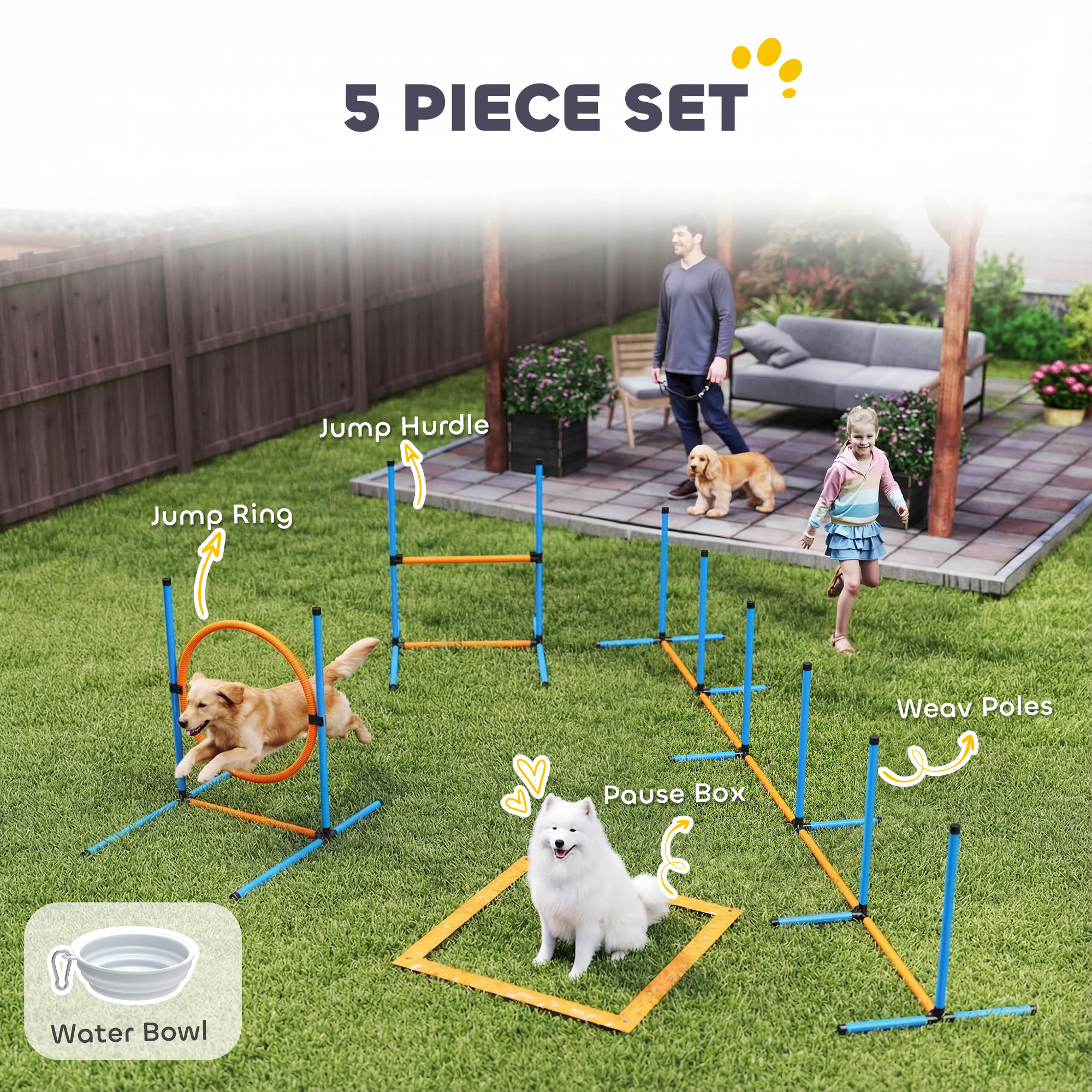 Dog Agility Training Equipment, 5PCS Dog Obstacle Course Starter Kit with Carrying Bag - Image 4