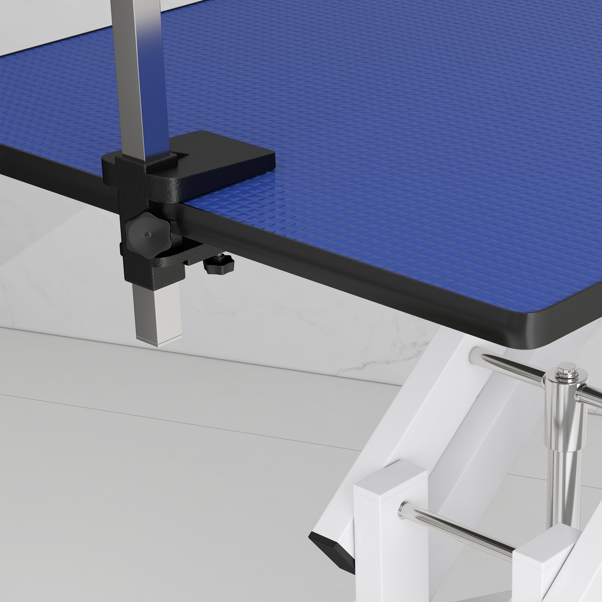 Pet Grooming Table, Height Adjustable Dog Grooming Table with Arm, Noose and Non-Slip Grooming Table, Blue