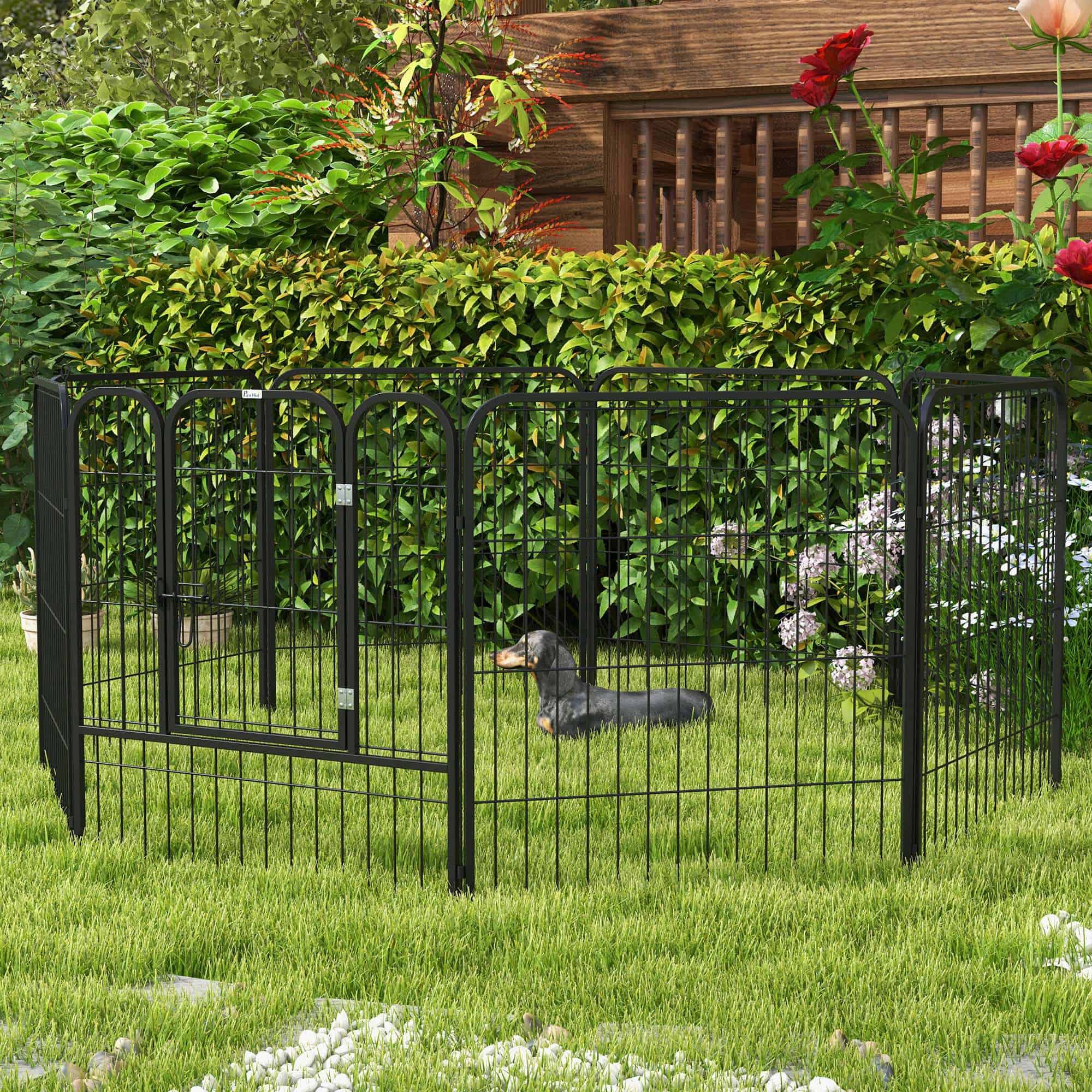 8 Panel Pet Playpen Play Yard Fence Home DIY Heavy-Duty Metal Foldable Indoor Outdoor 31.5"H