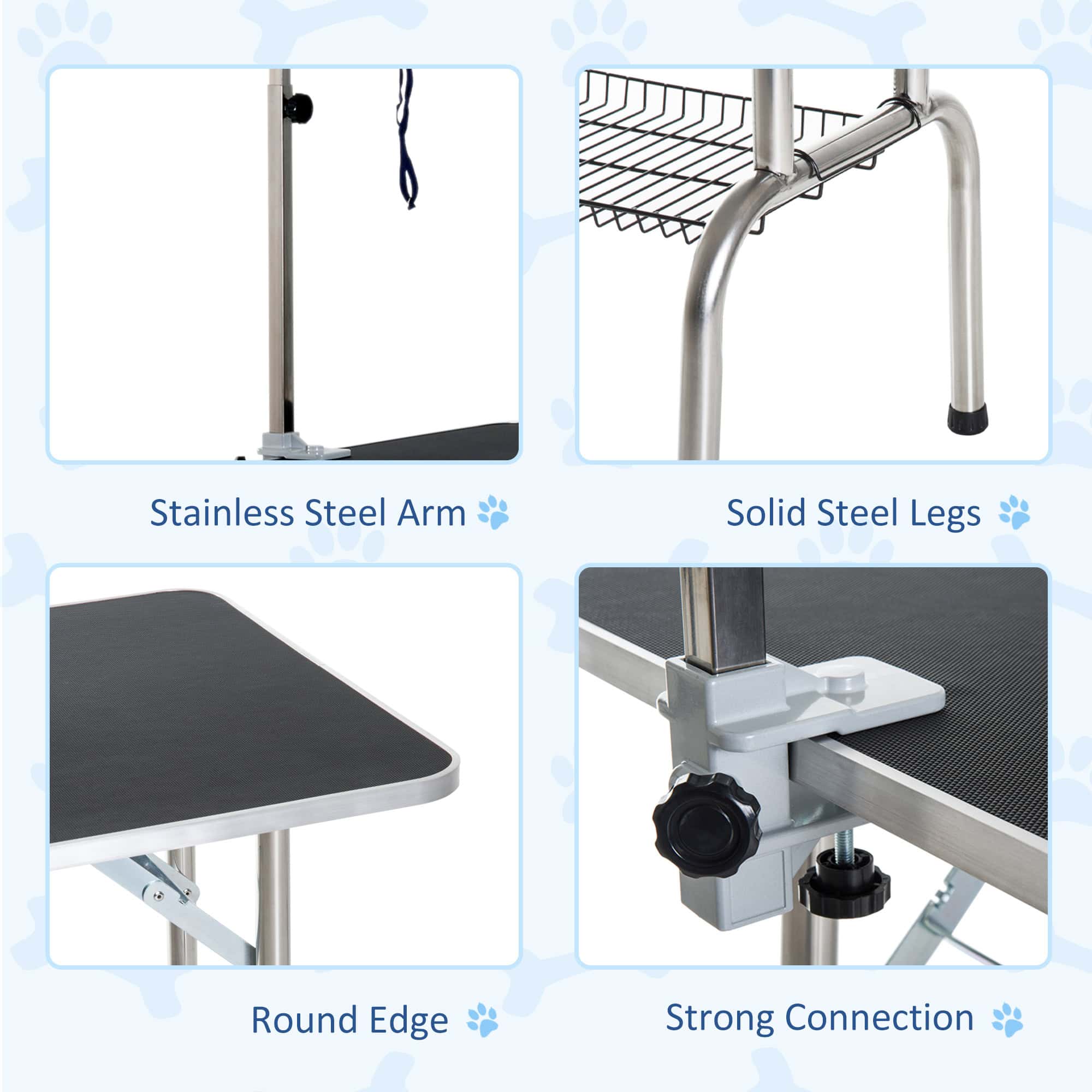 36-inch Dog Grooming Table Stainless Steel QUALITY GUARANTEED with Adjustable Arm and Basket