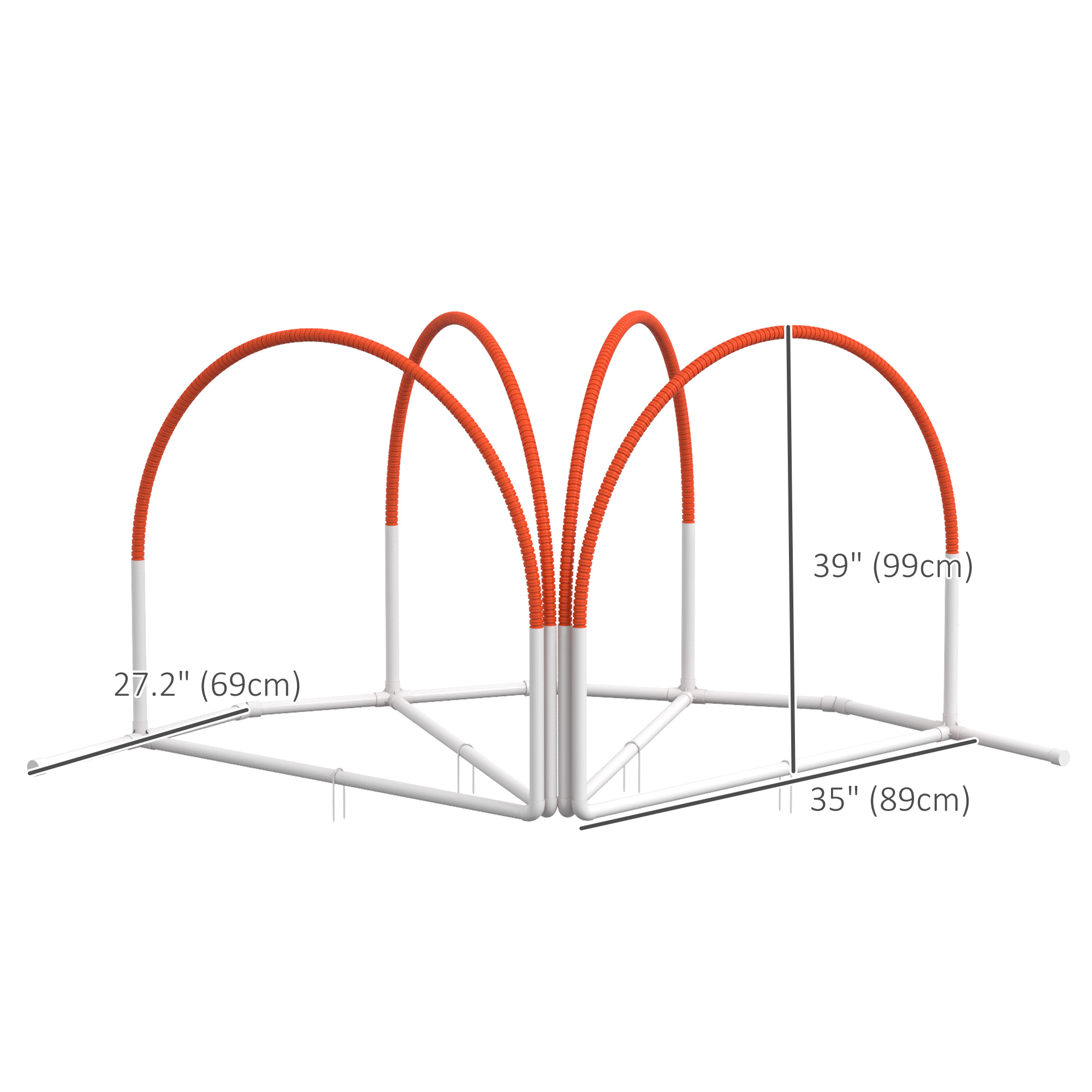 Dog Agility Kit Pet Obstacle Course Training Equipment Outdoor with Weave Poles, Carry Bag, Orange