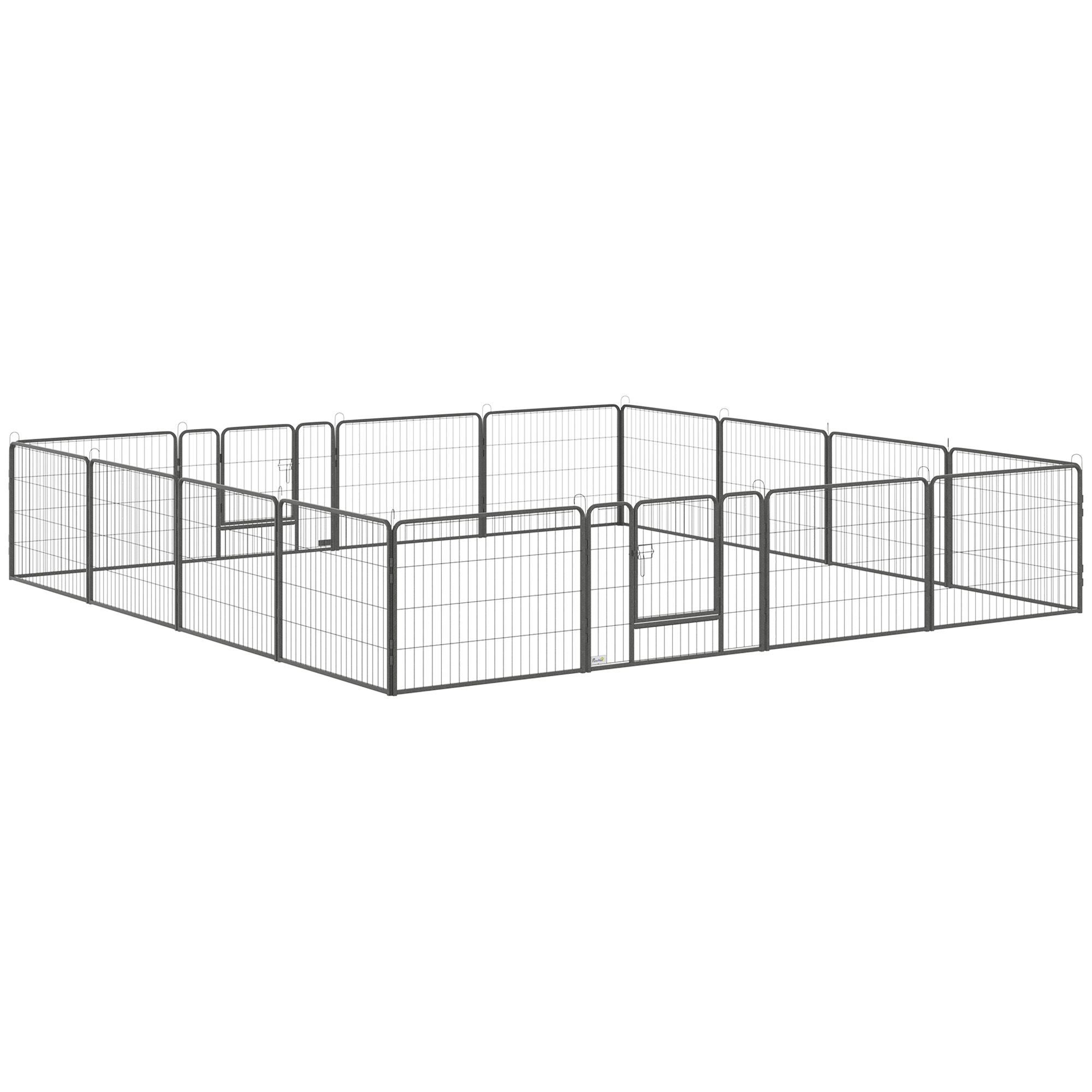 Heavy Duty Dog Playpen, 16 Panels Pet Playpen Dog Fence, Portable Puppy Exercise Pen, with 2 Doors Locking Latch, Outdoor or Indoor Use 23.5" Height