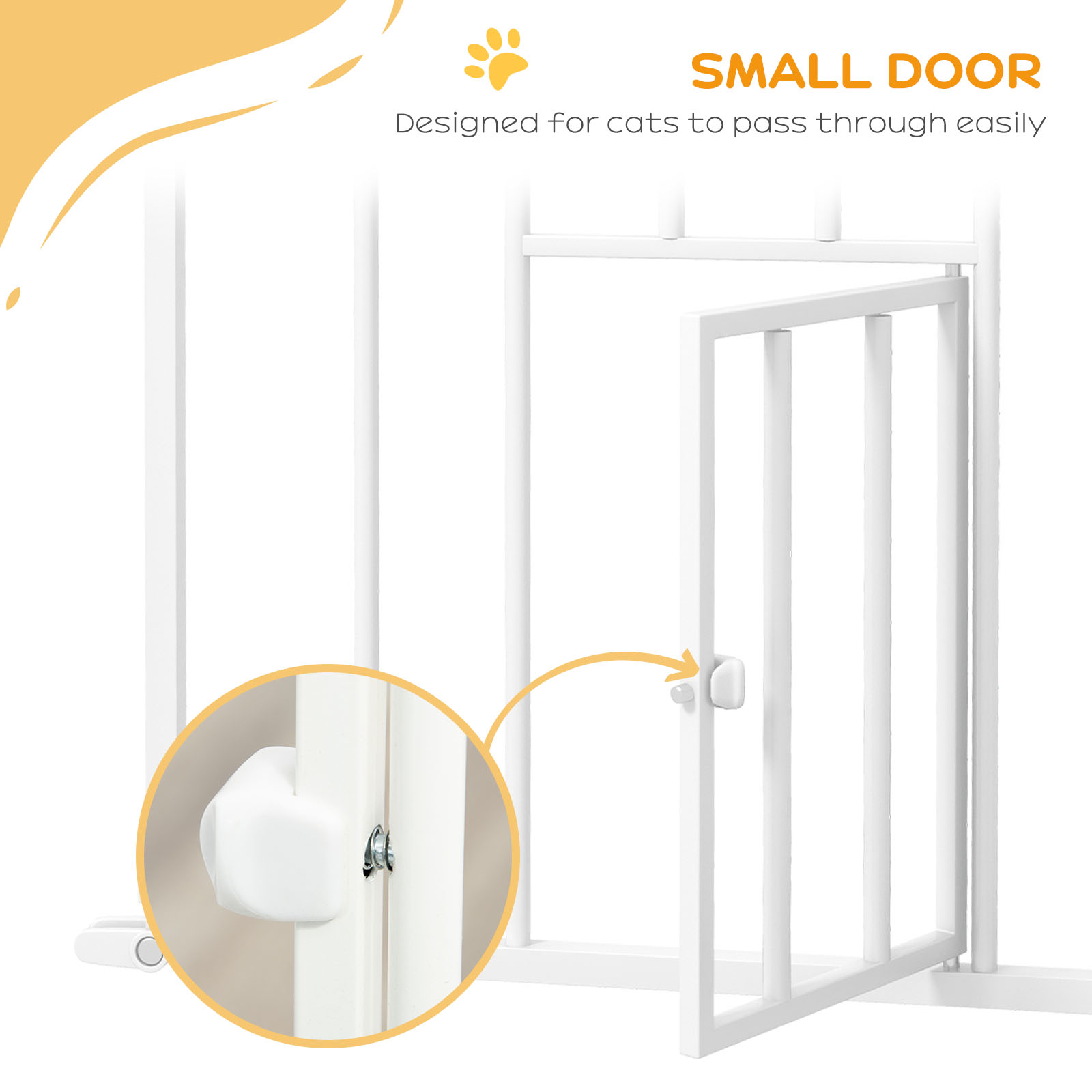 41" Easy Open Indoor Dog Gates for Doorways, House, Stair - White
