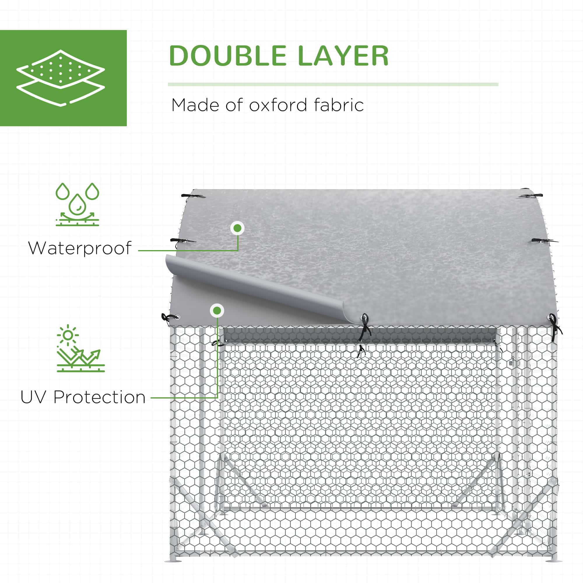 Galvanized Large Metal Chicken Coop Cage Walk-in Enclosure Poultry Hen Run House Playpen Rabbit Hutch with Cover for Outdoor Backyard 9.2' x 6.2' x 6.5' Silver