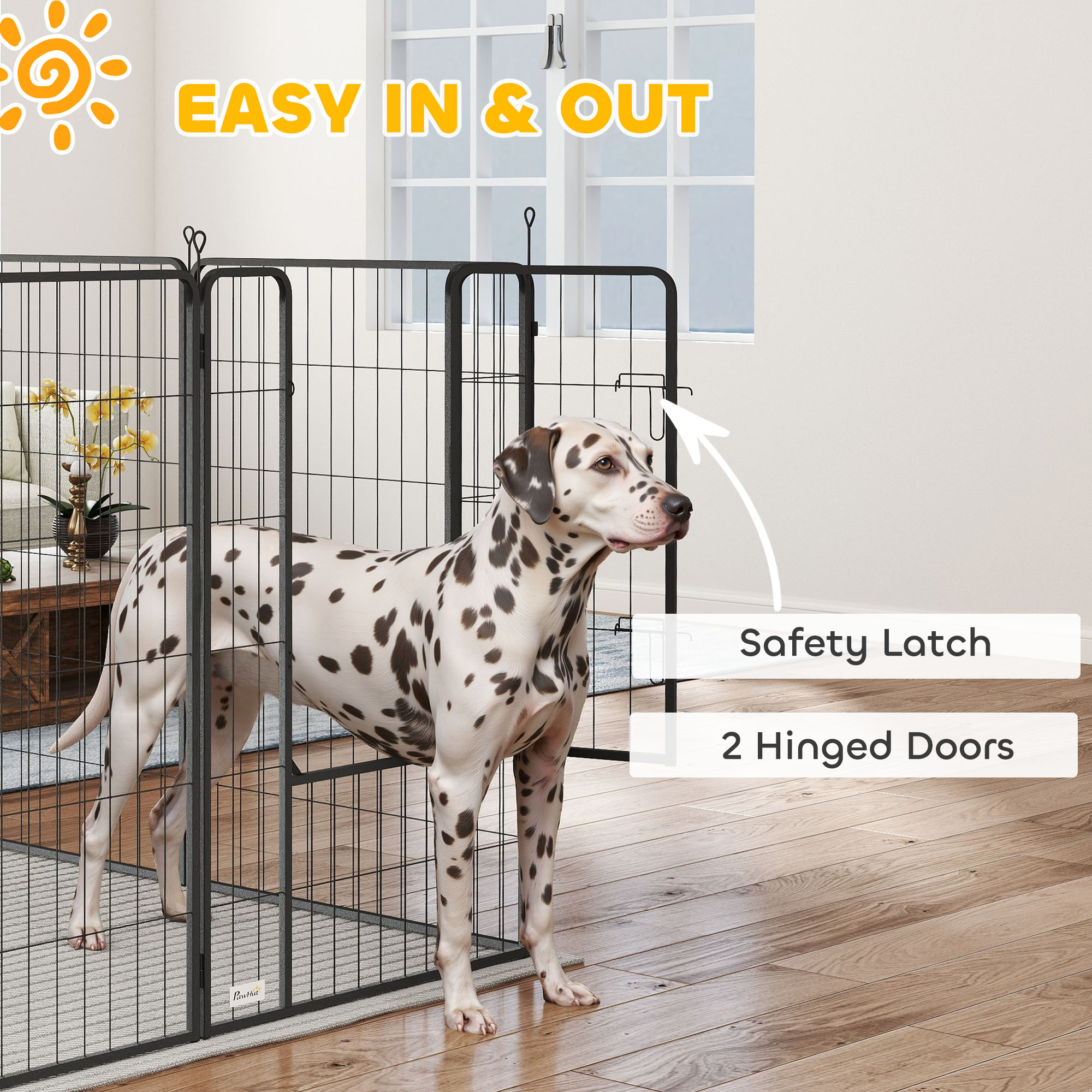 Heavy Duty Pet Playpen, 16 Panels Steel Dog Fence Puppy Exercise Pen with 2 Doors Locking Latch, 47" Height