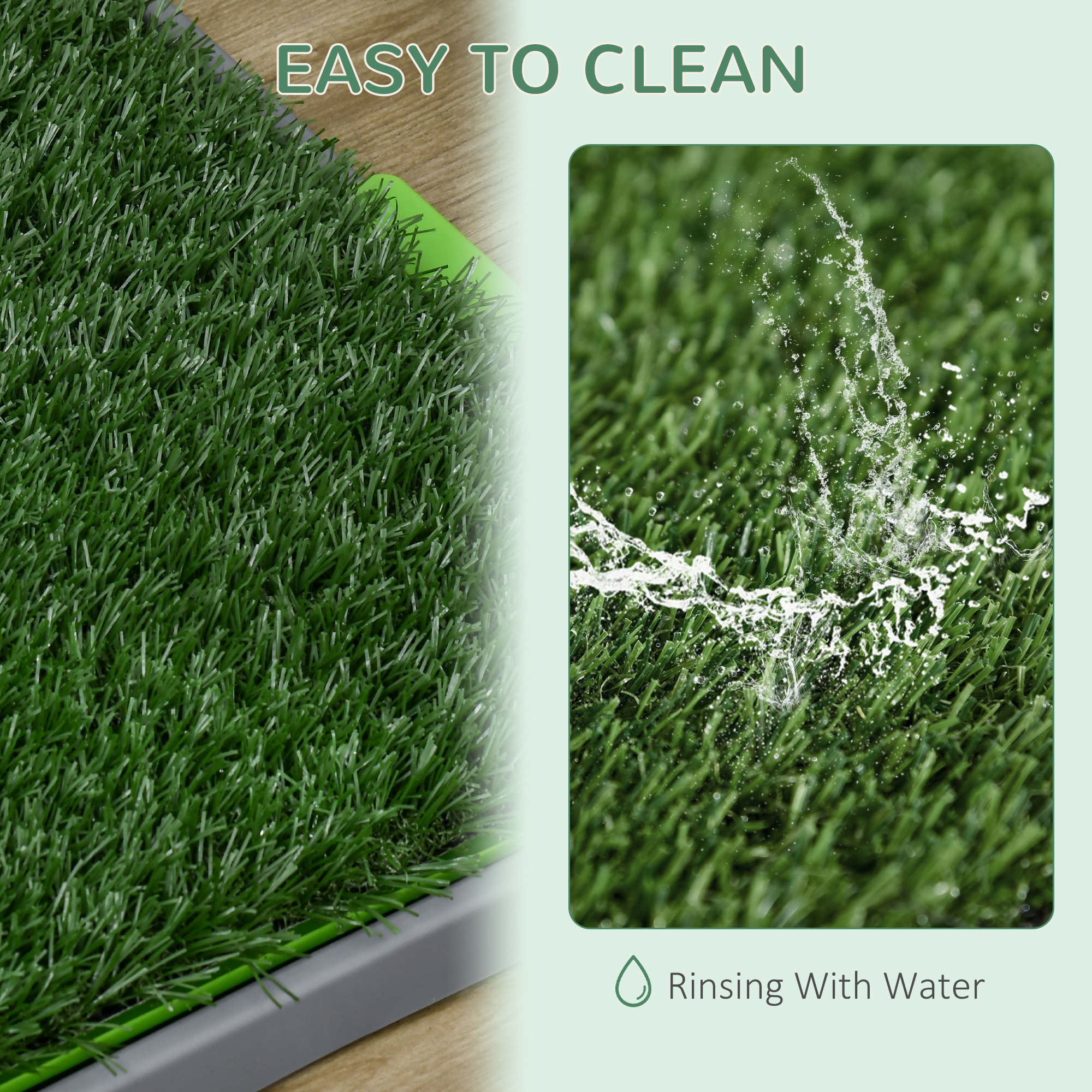 Artificial Grass Pee Pad for Dogs Potty Training, 26" x 16", 2 Packs, Green - Image 6
