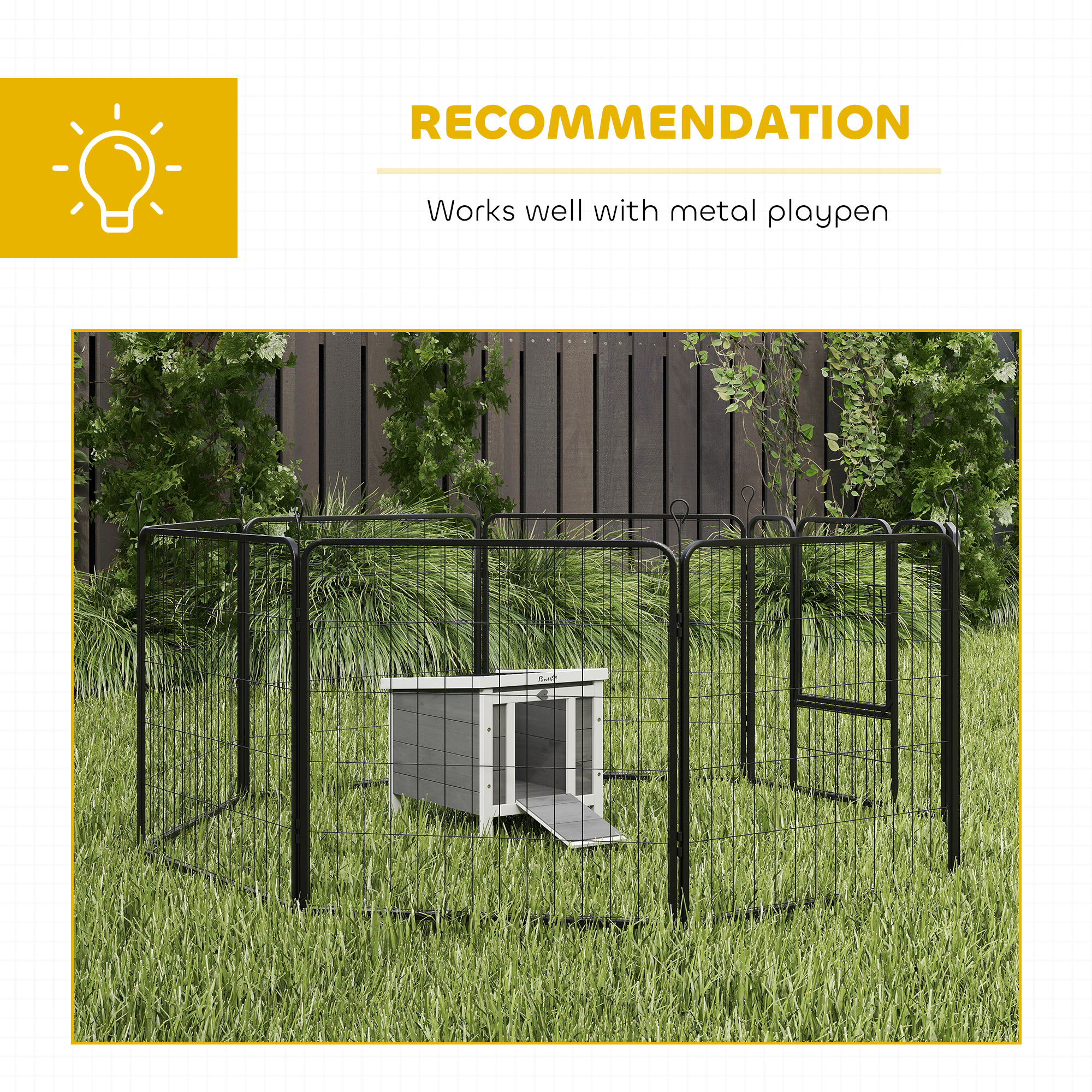 Wooden Rabbit Hutch, Bunny Cage with Waterproof & Openable Asphalt Roof, Outdoor Cat House Guinea Pig Cage Duck Shelter, Indoor Outdoor Use, 20" x 16.5" x 17", Grey