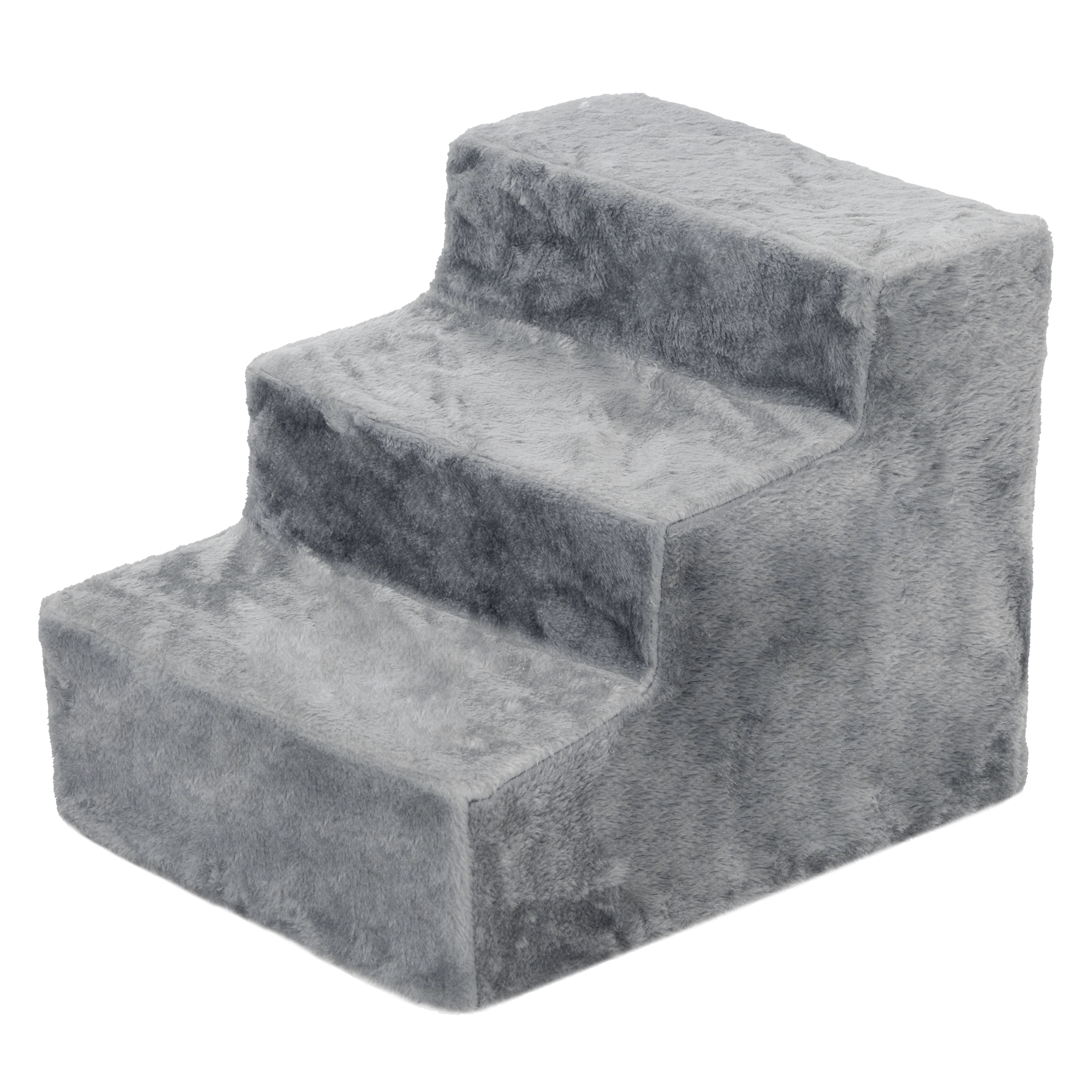 3-Step Dog Ramp for Sofa, Bed, and Couch, with Removable Cover, Light Grey