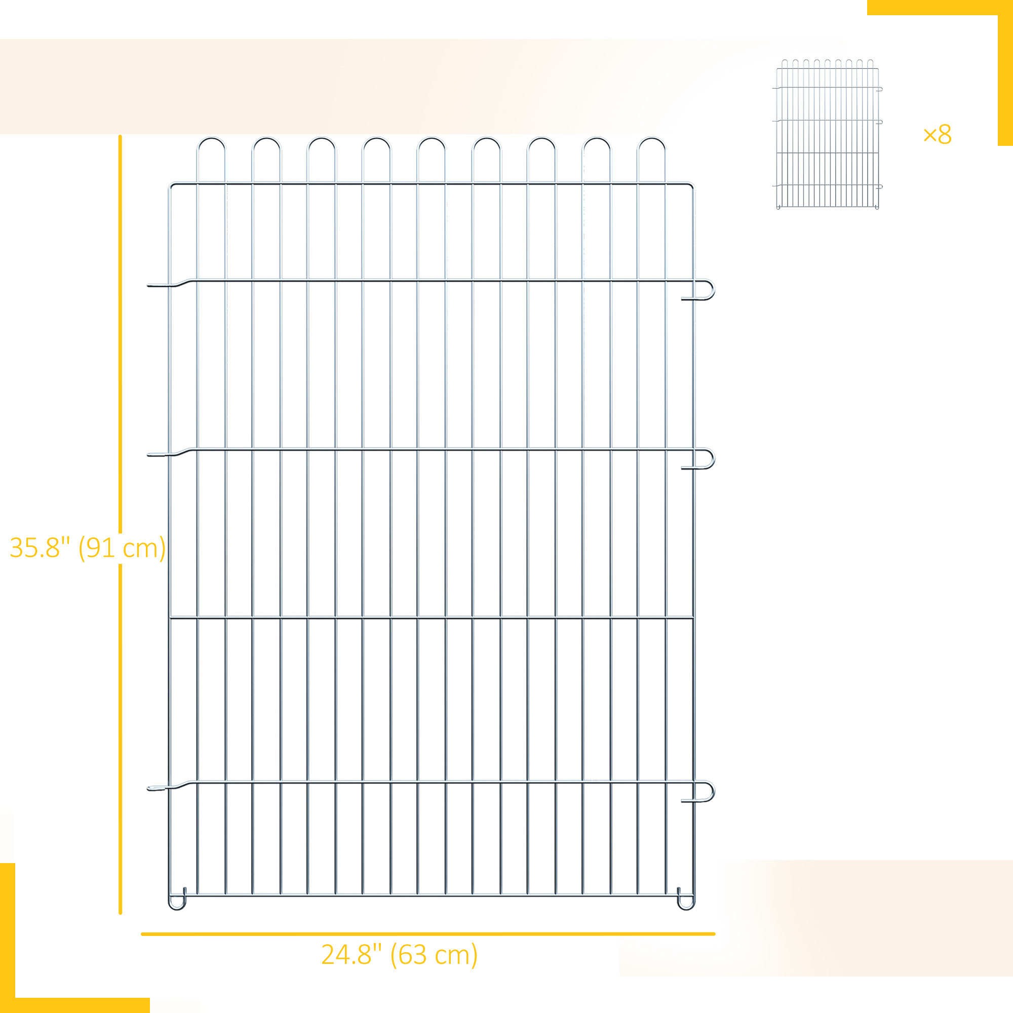 36inch 8-Panel Dog Playpen Octagon Pet Exercise Playpen Crate Foldable Dog Cage Pen Puppy Kennel, Black