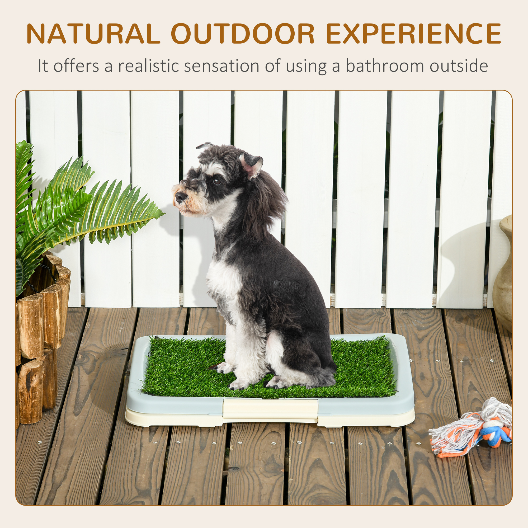 Puppy Training Pad, Indoor Portable Puppy Pad, with Artificial Grass, Grid, Panel, Tray, 18.3" x 13.4"