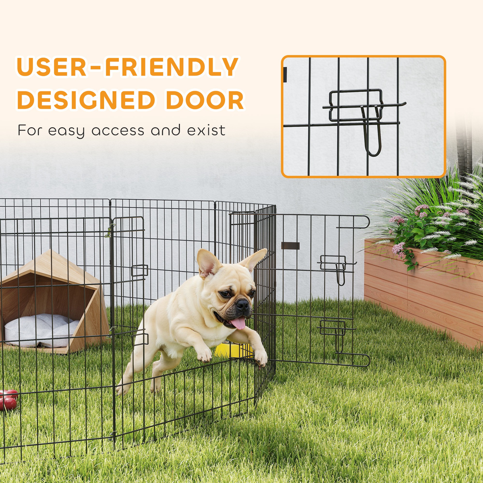 24inch Foldable Metal Exercise Pet Playpen Yard Dog Puppy Kennel Cage 12 Panels