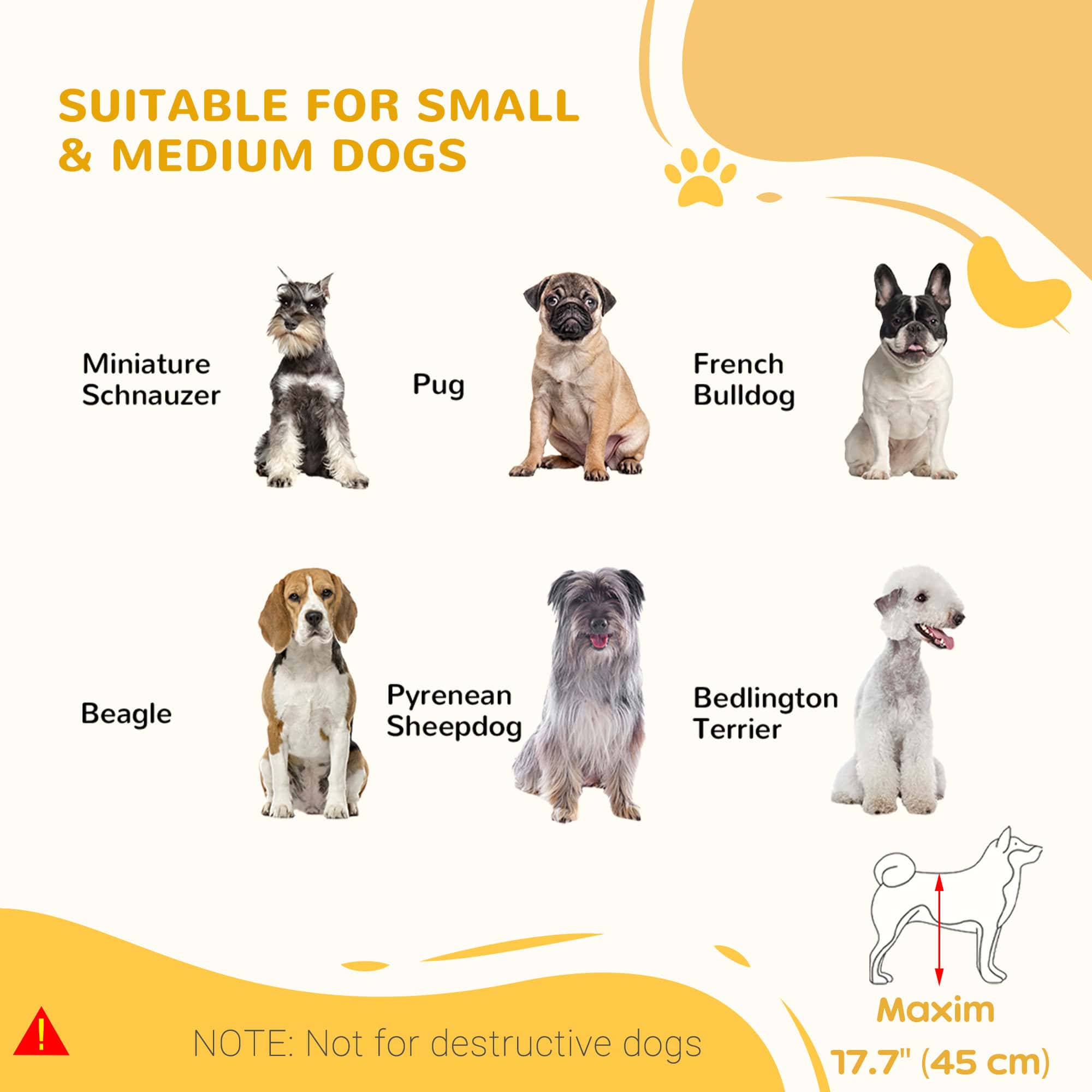 41"-71" Wooden Freestanding Pet Gate with Support Feet, for Small Medium Dogs, Natural