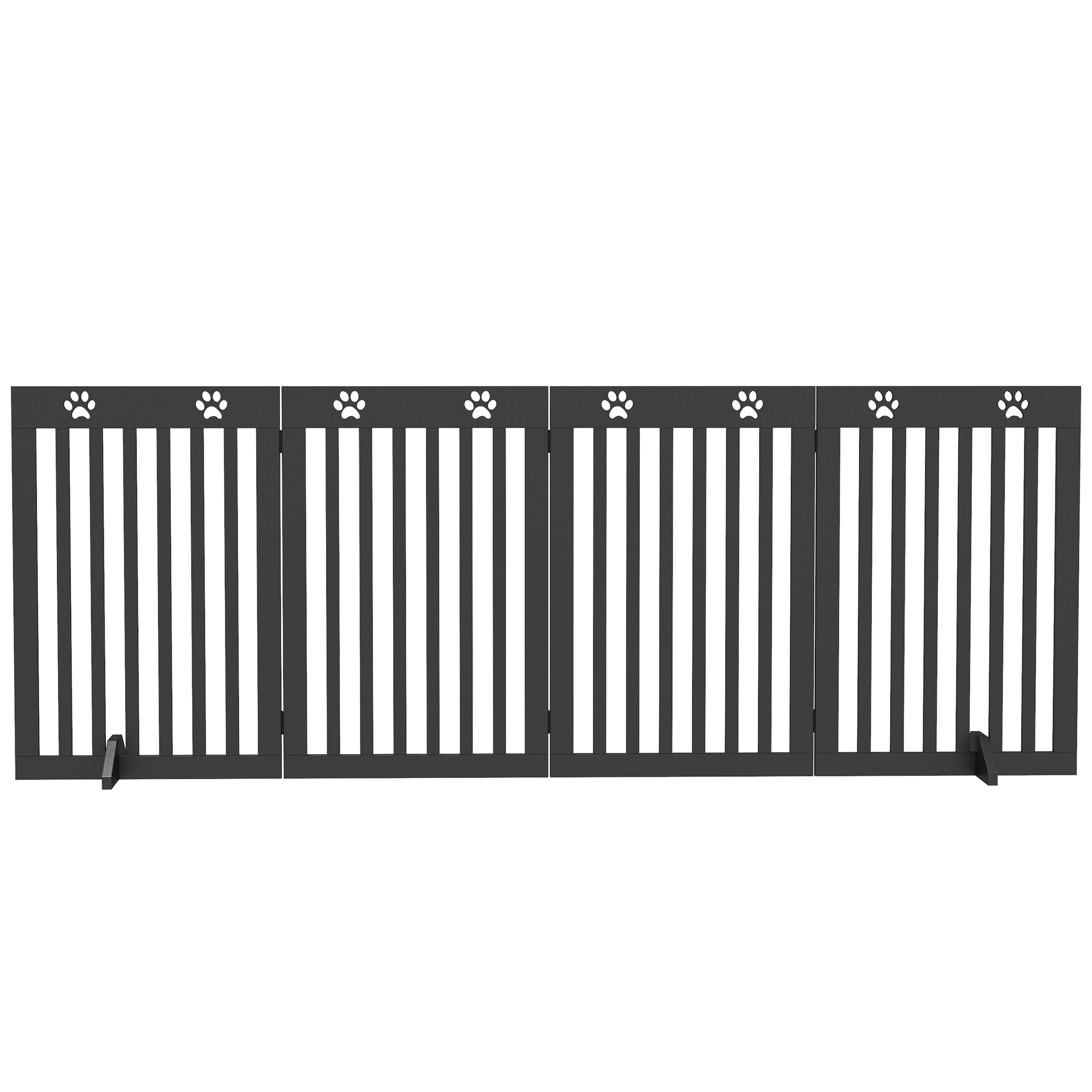 80" Extra Wide Freestanding Pet Gate with Support Feet, Black