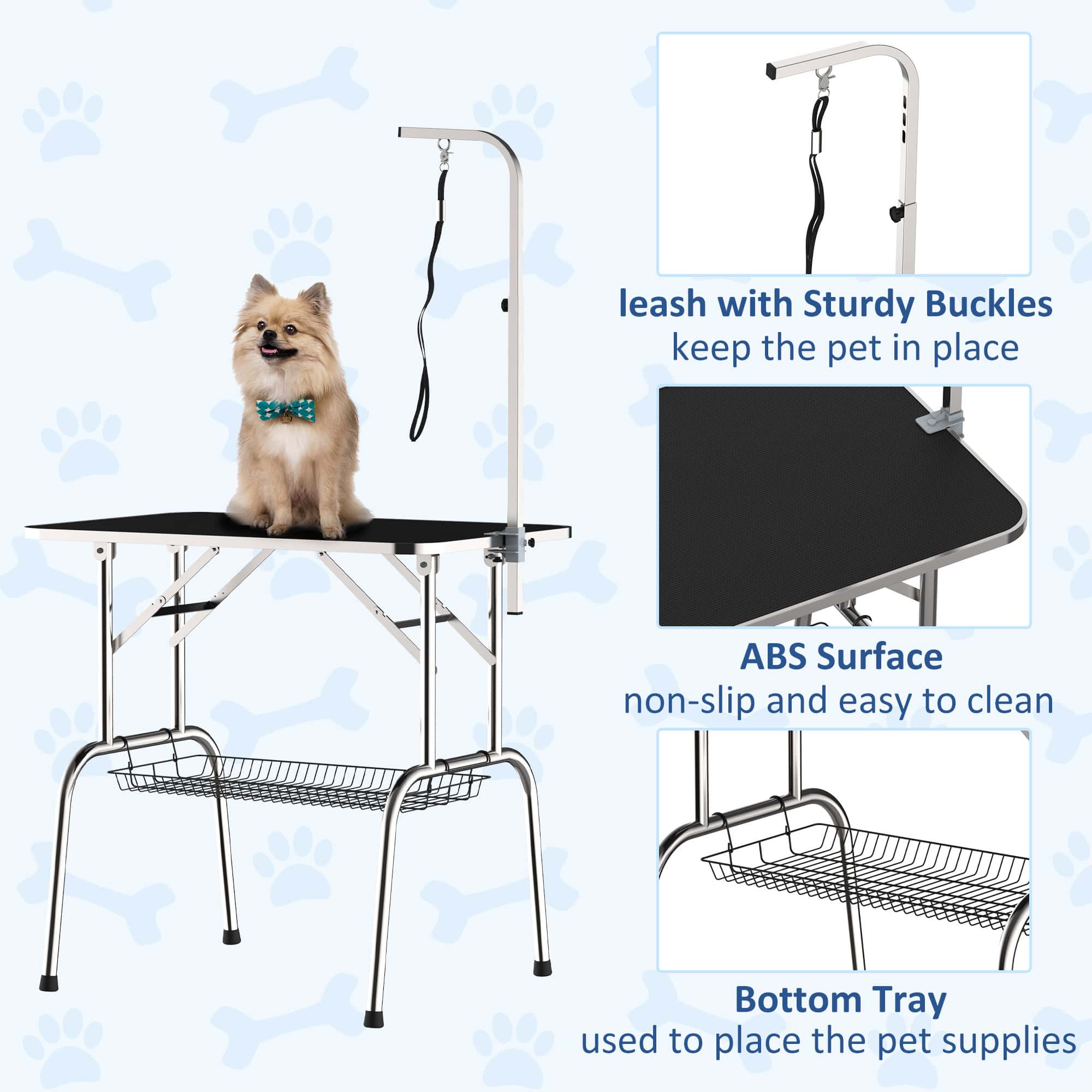 36-inch Dog Grooming Table Stainless Steel QUALITY GUARANTEED with Adjustable Arm and Basket