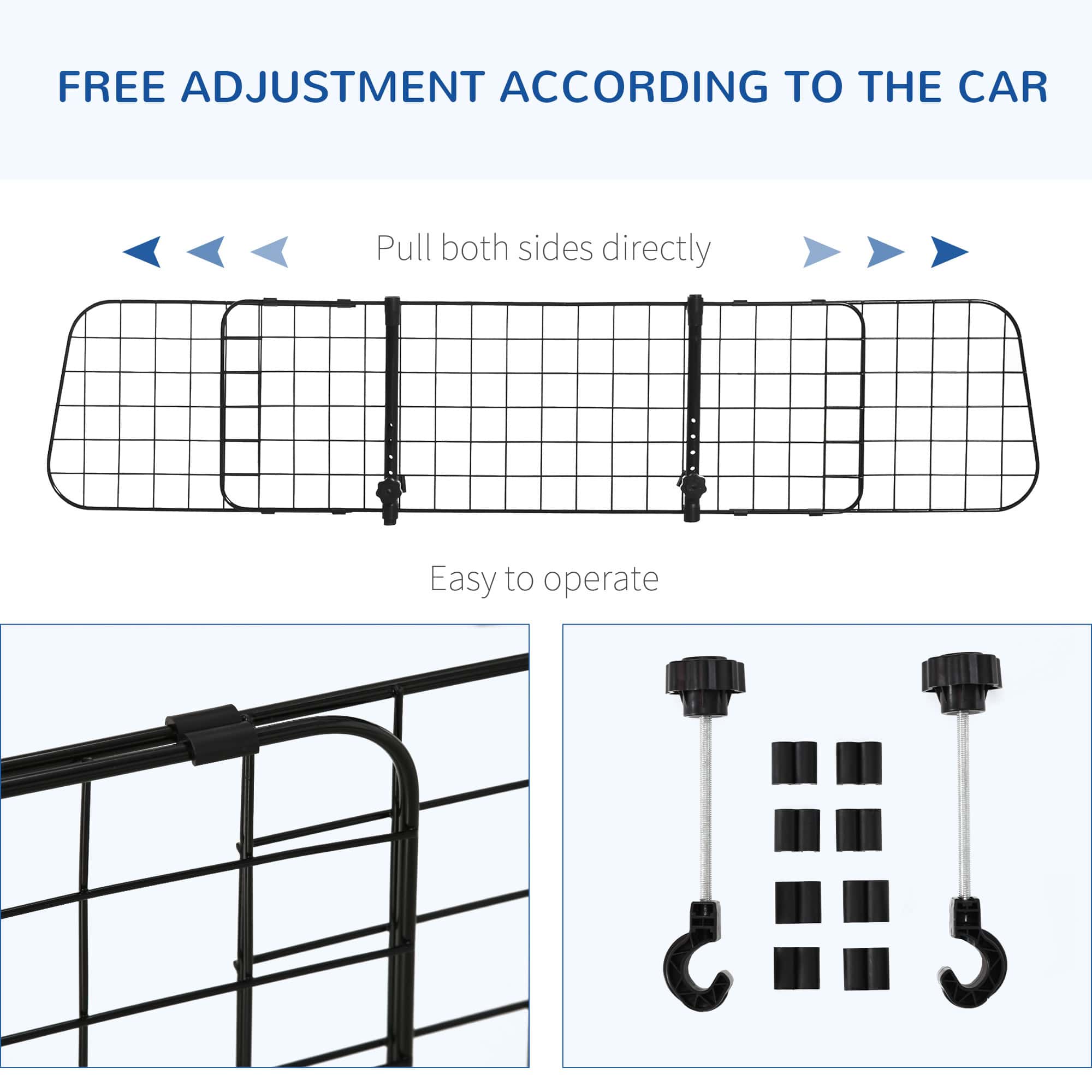 Adjustable Dog Car Barrier, Heavy Duty Dog Fence Car Safety Guard Gate for SUV, Vans, Trucks