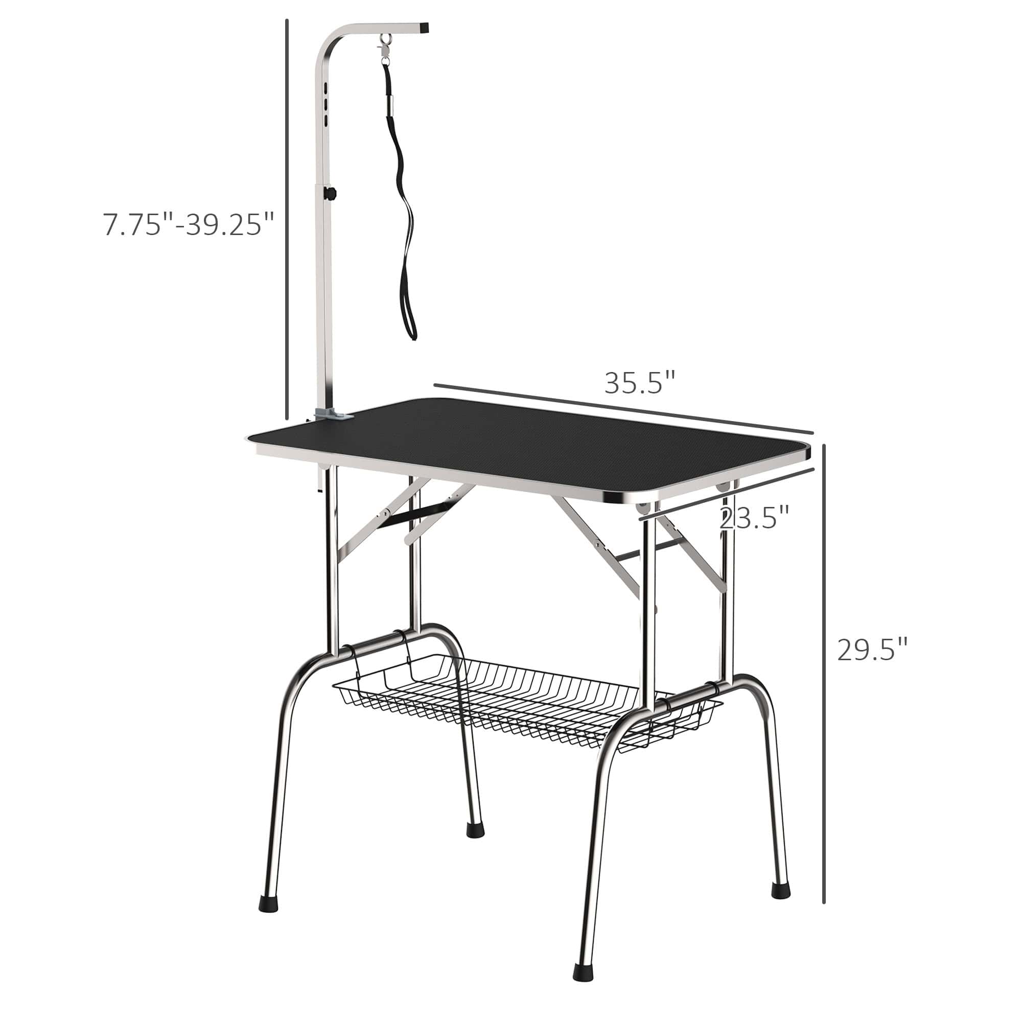 36-inch Dog Grooming Table Stainless Steel QUALITY GUARANTEED with Adjustable Arm and Basket