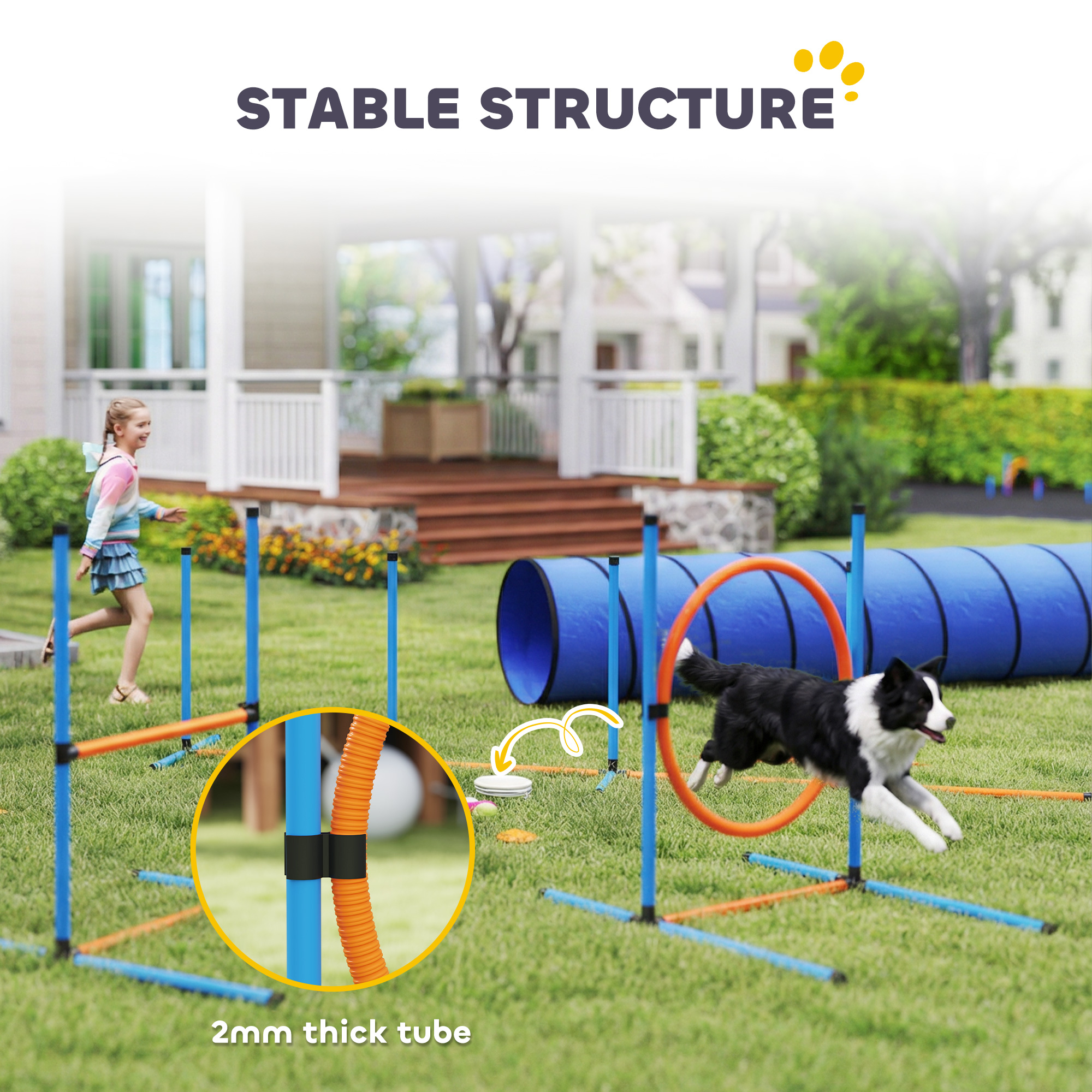 Dog Agility Training Equipment, 8PCS Dog Obstacle Course Starter Kit with Carrying Bag