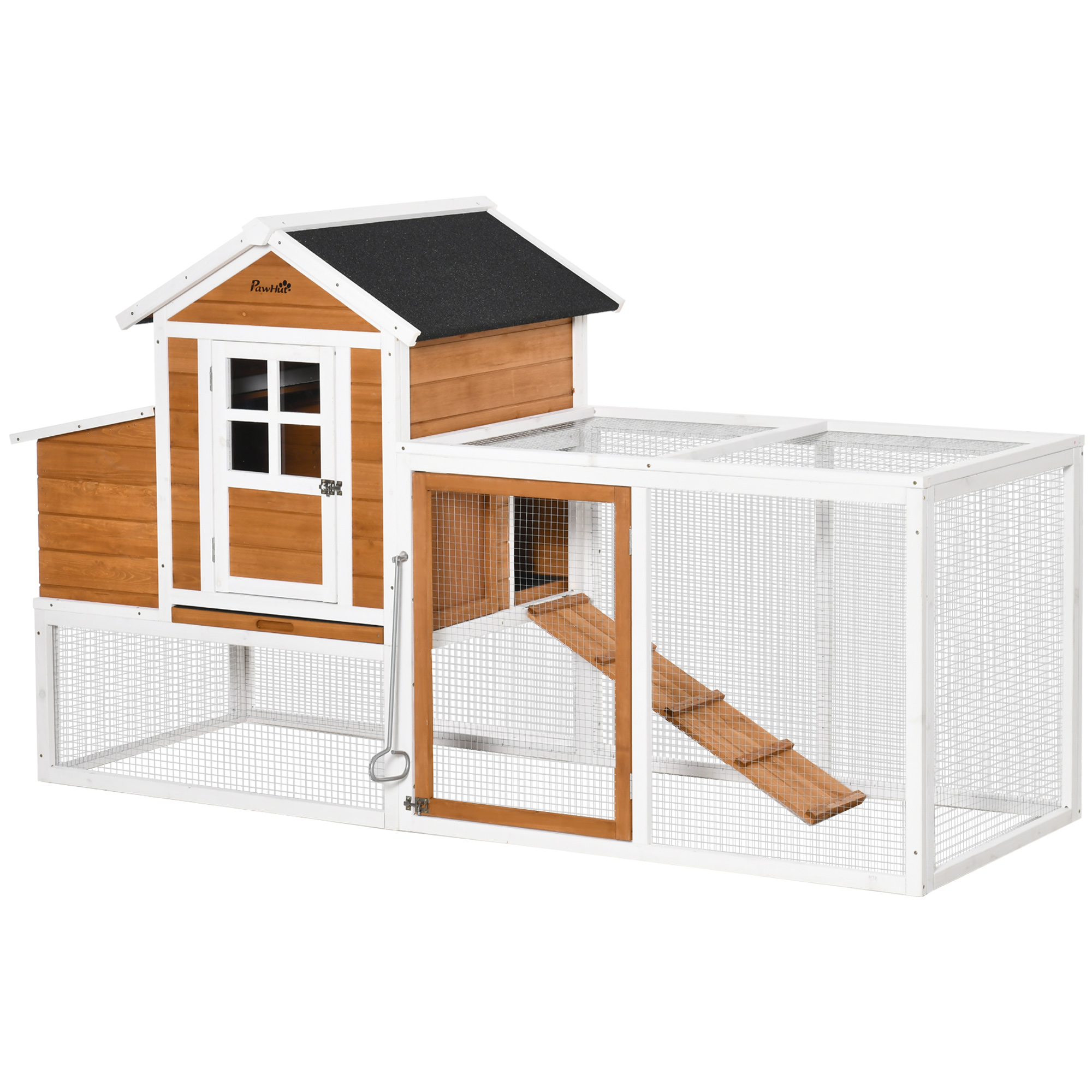 Chicken Run Waterproof Large Chicken Coop with Nesting Box, Orange and White