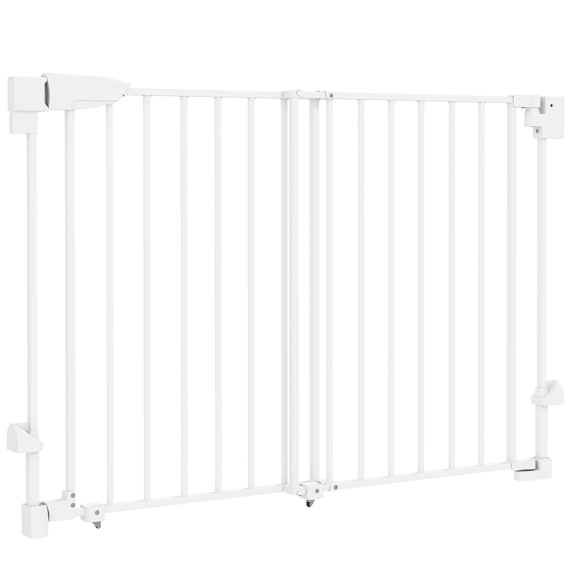 29"-44" Wide Dog Gate, 29" H, Pet Gate with Auto-Close, Single Hand Operation, Wall-Mounted, No-Threshold Design
