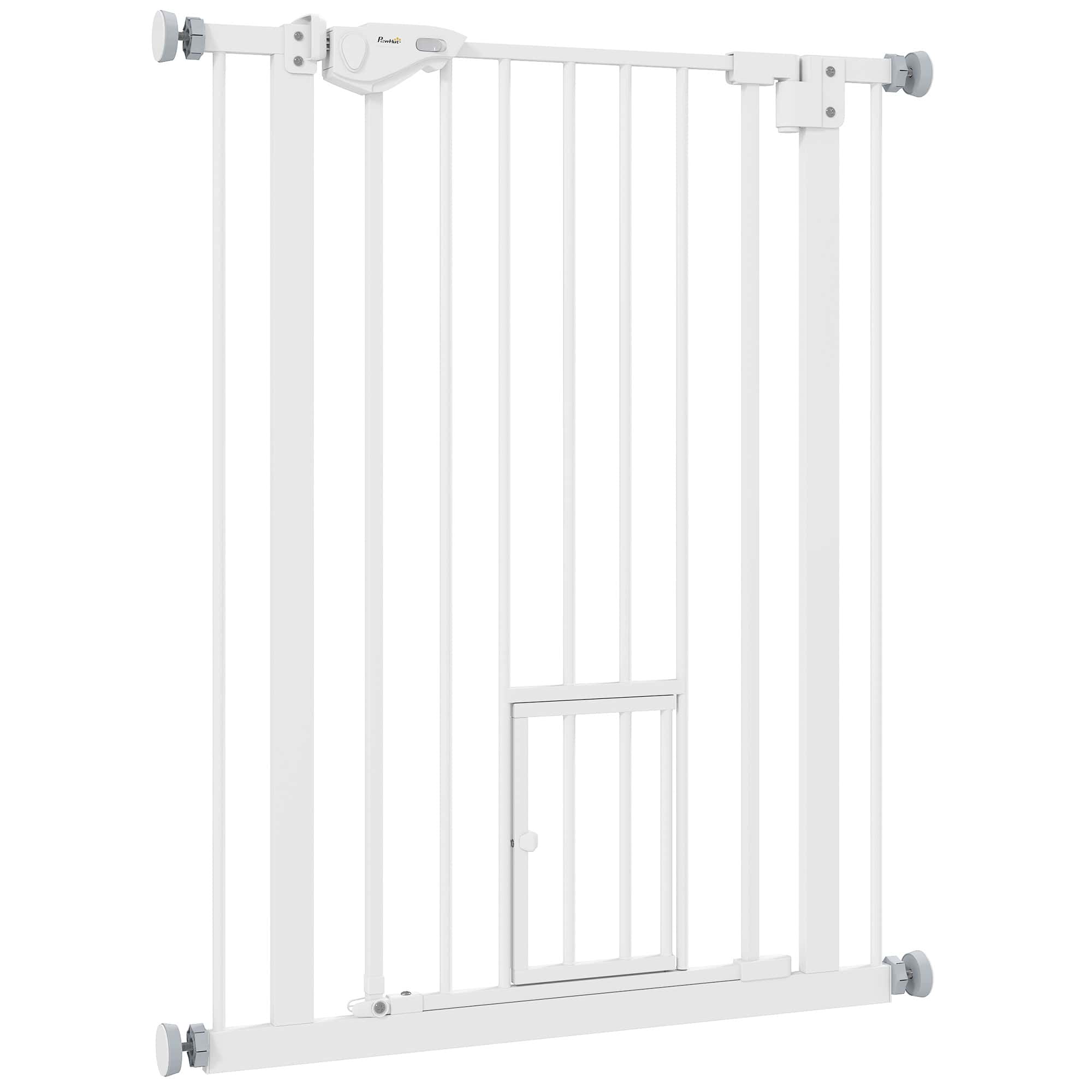 36" Easy Open Indoor Dog Gates for Doorways, House, Stair - White
