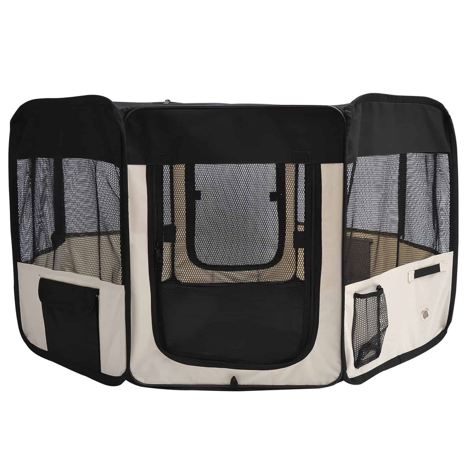Puppy Playpen 49.2-inch Soft Pet Playpen Folding Tent Kennel Kitten Playpen Cat Dog Exercise Crate w/ Bag
