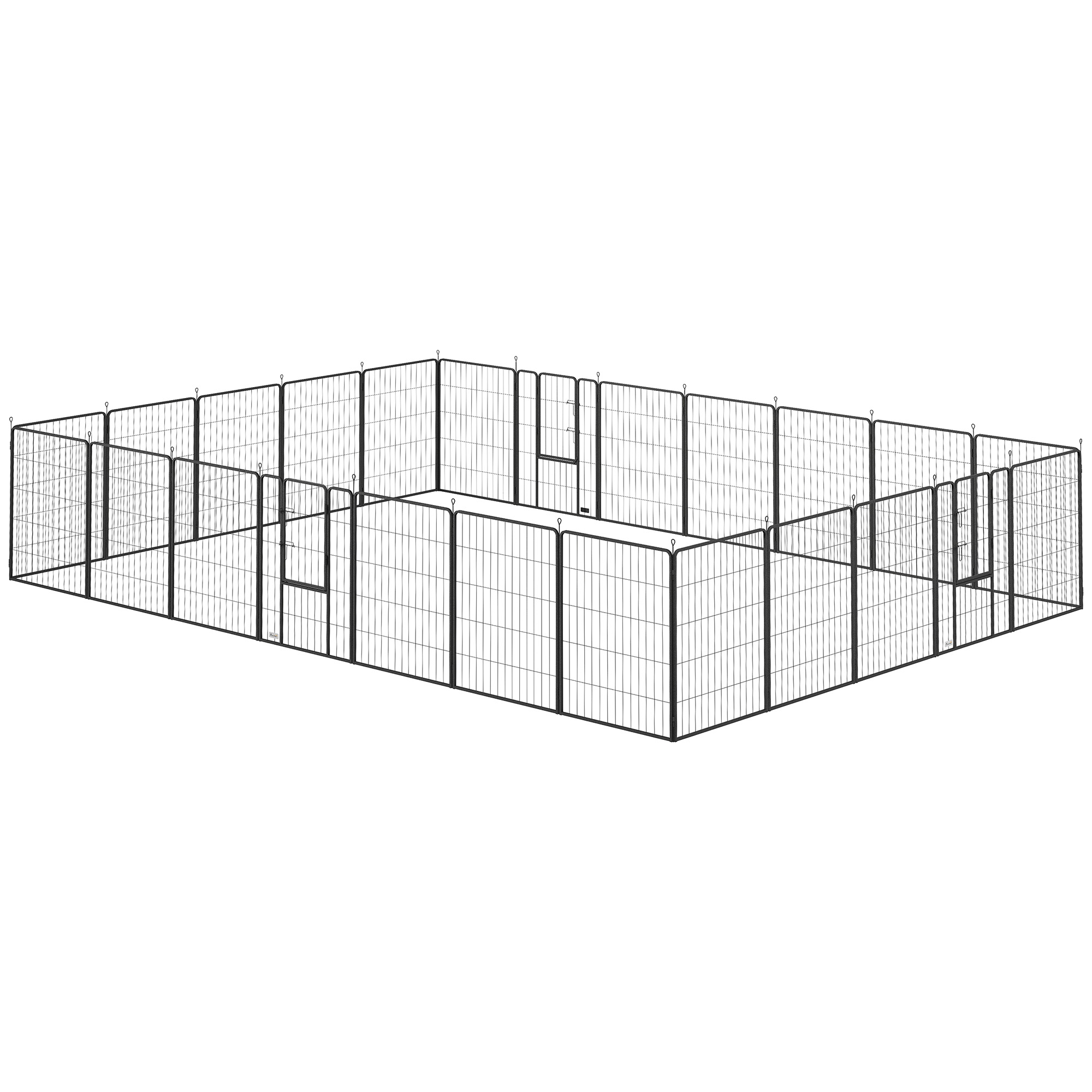 24 Panels 39" Height Heavy Duty Dog Playpen for Small Medium Large Dogs, Grey