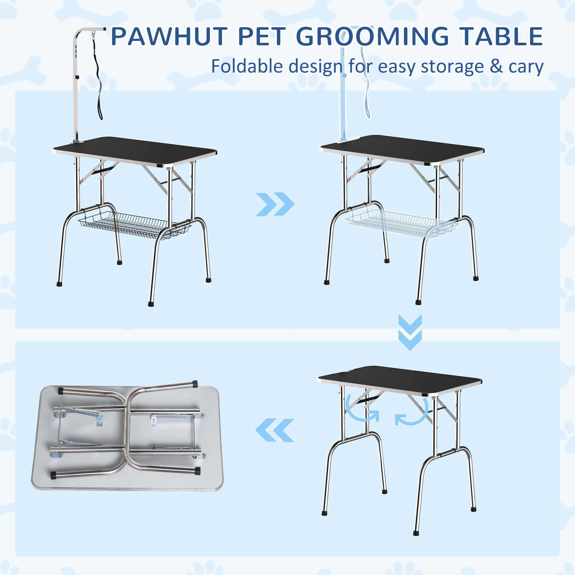 36-inch Dog Grooming Table Stainless Steel QUALITY GUARANTEED with Adjustable Arm and Basket