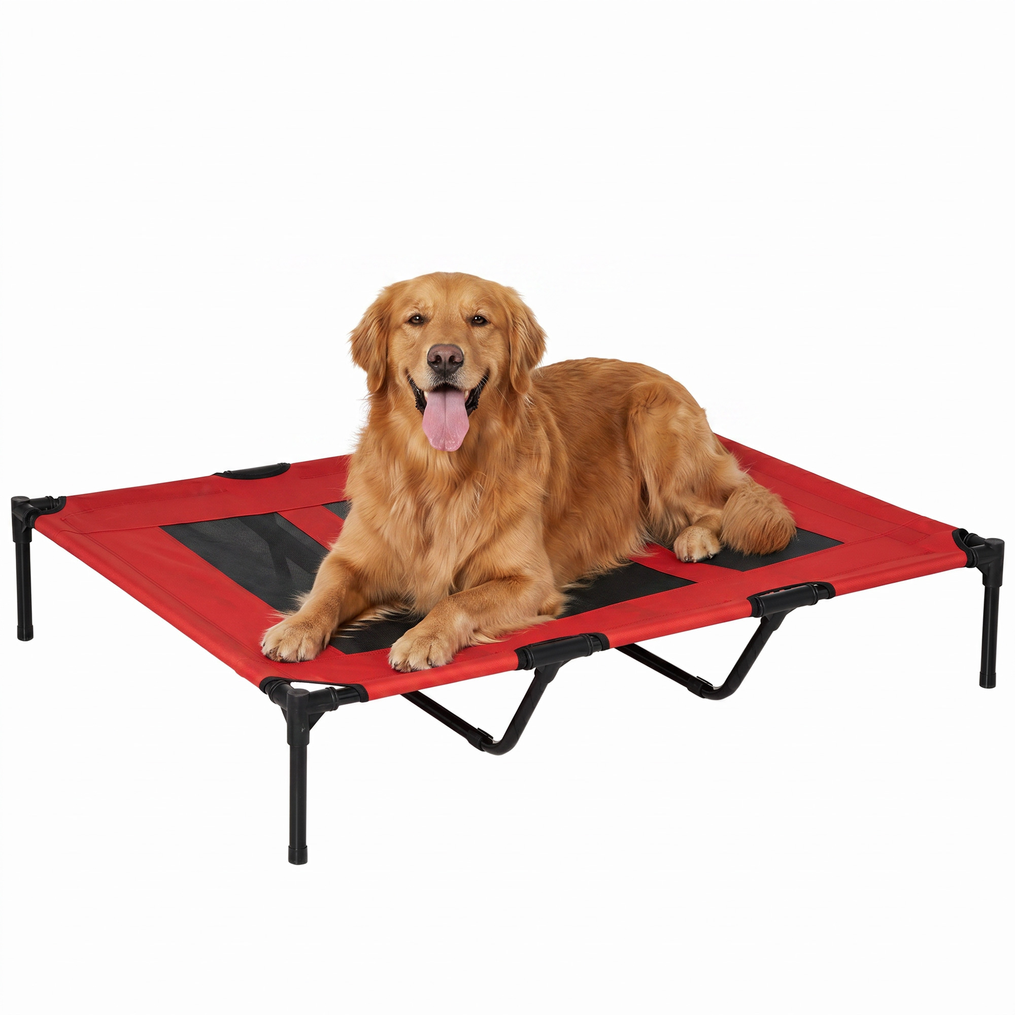 Elevated Dog Bed, Raised Dog Cot for XL Sized Dogs, Indoor & Outdoor, 48" x 36" x 9", Red - Image 2