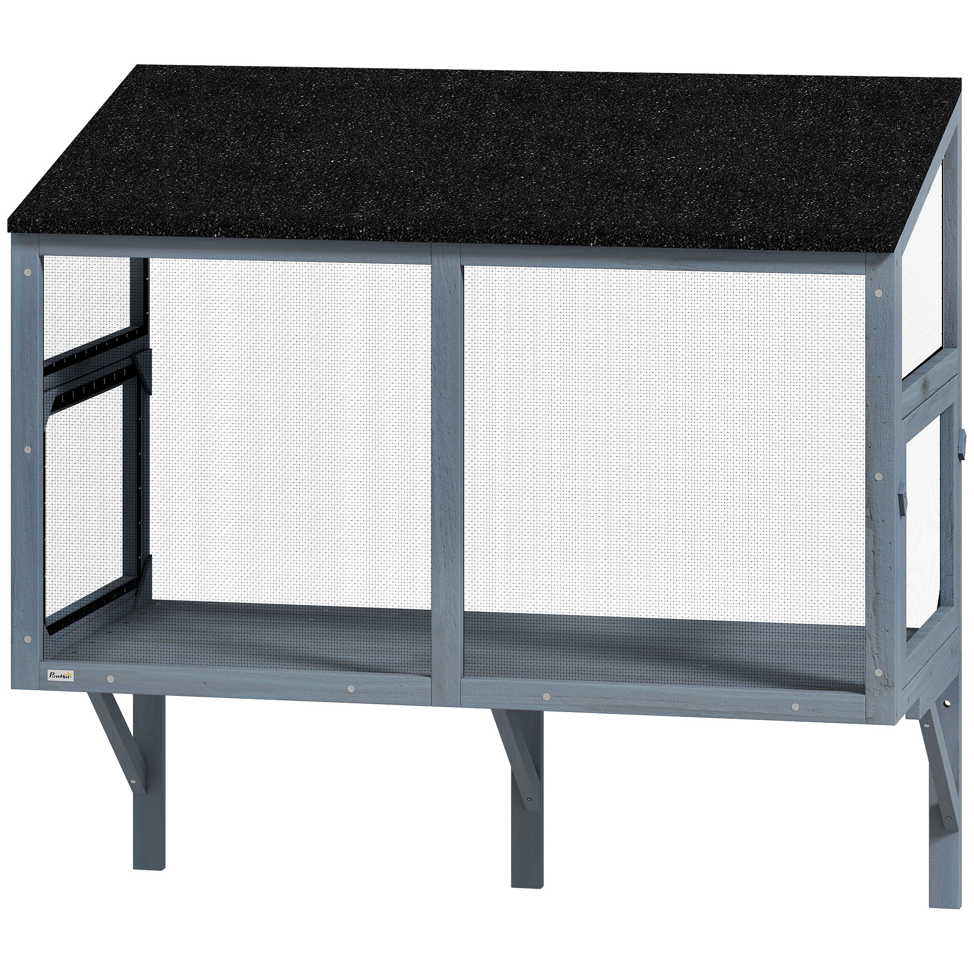 Catio Outdoor Cat Enclosure Expandable Wooden Cat House with 2 Doors for Window, 39.4"L