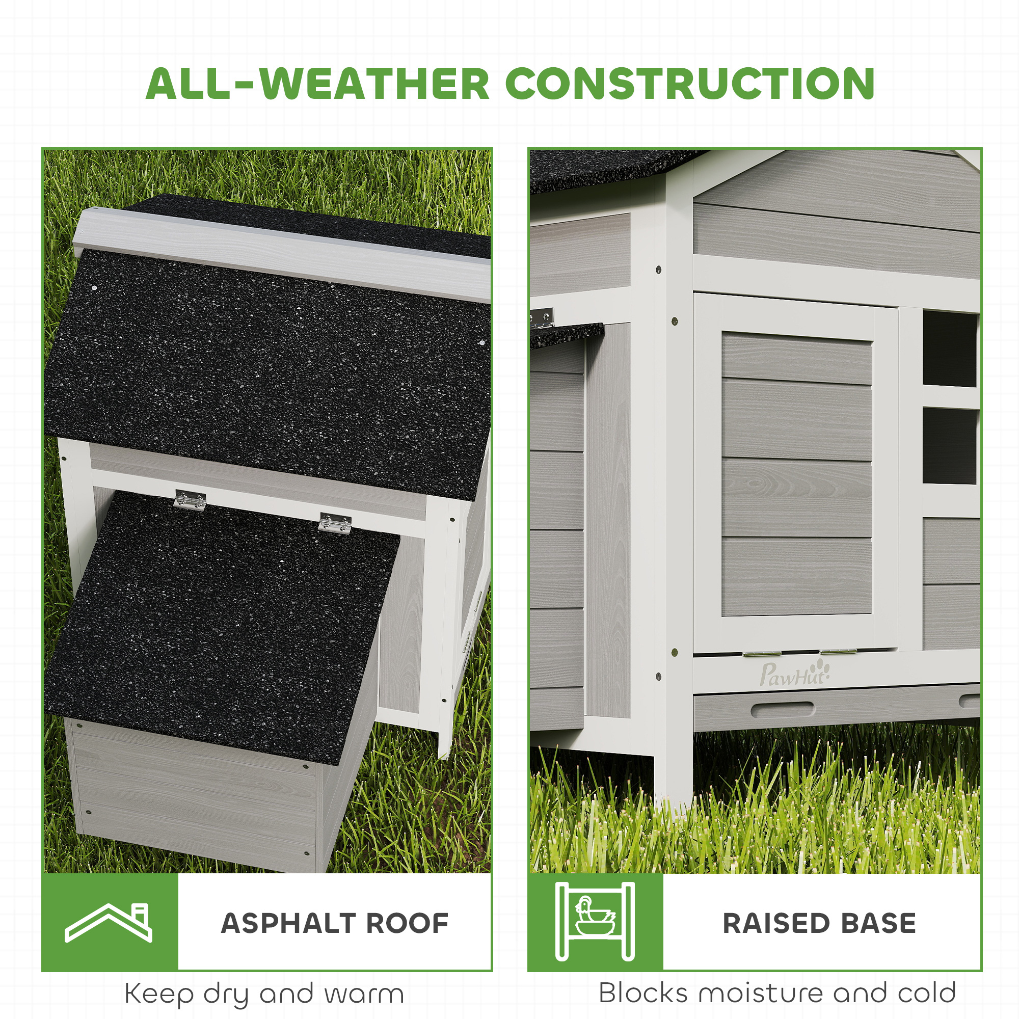 Wooden Chicken Coop with Nesting Box, Pull-out Metal Tray, for 1-2 Chickens, 36" x 25" x 27" - Image 7