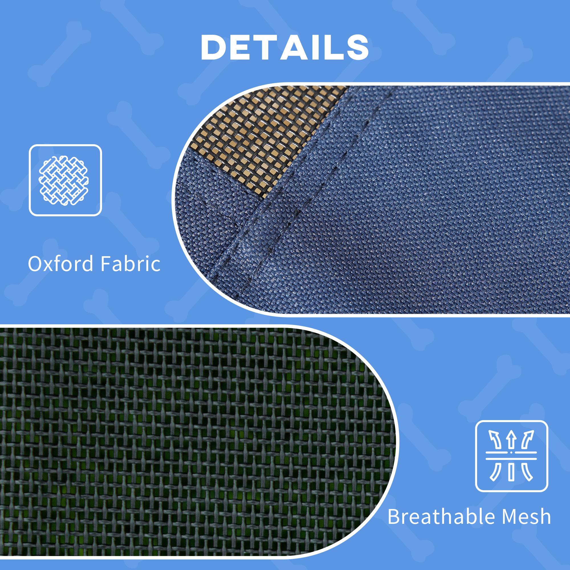 Elevated Cooling Pet Bed Portable Raised Dog Cot with Canopy for XL Sized Dogs, Dark Blue