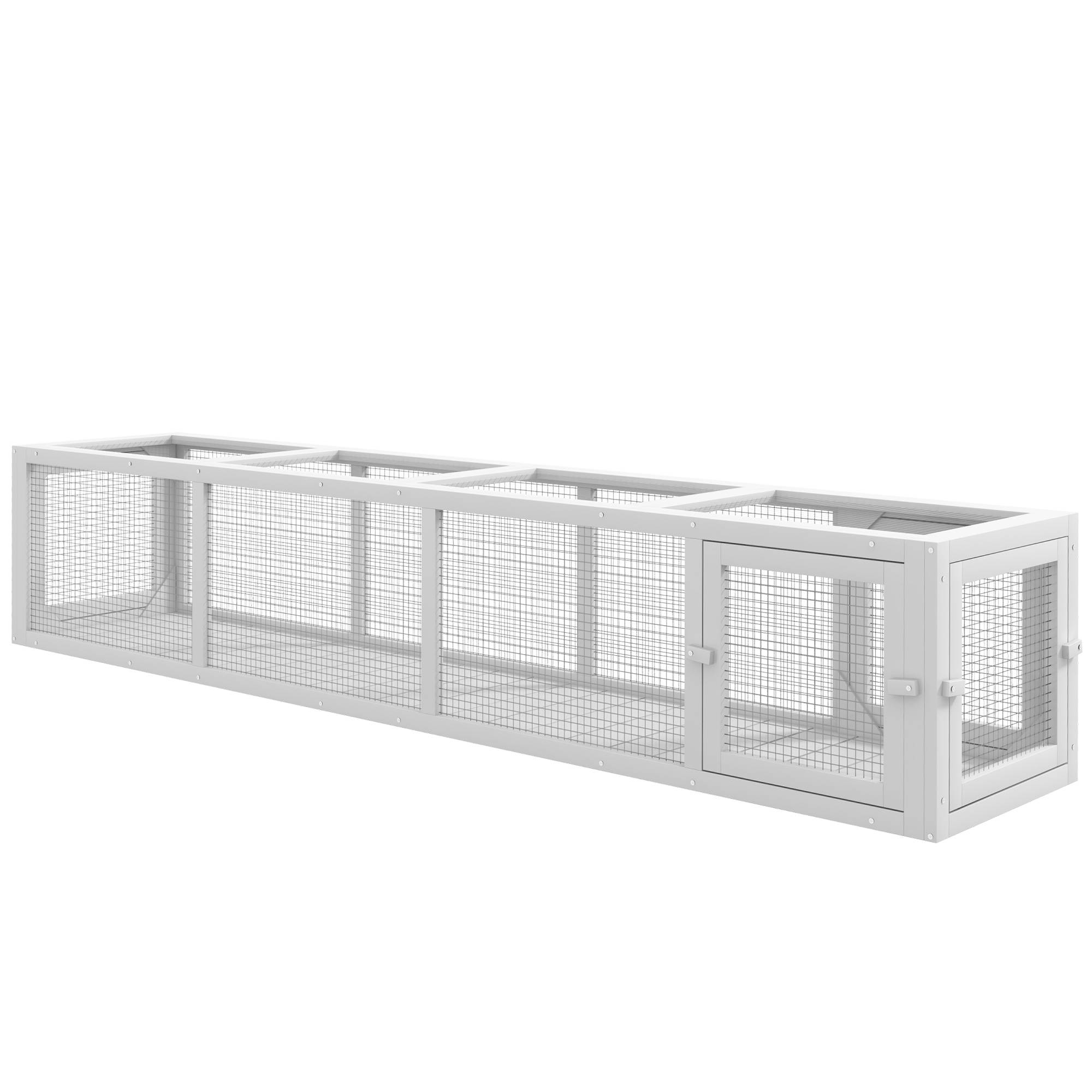 79" Long Cat Tunnel, Cat shelter L- Shape with Extendable Design, Cat Enclosure for Indoor/Outdoor Use, White