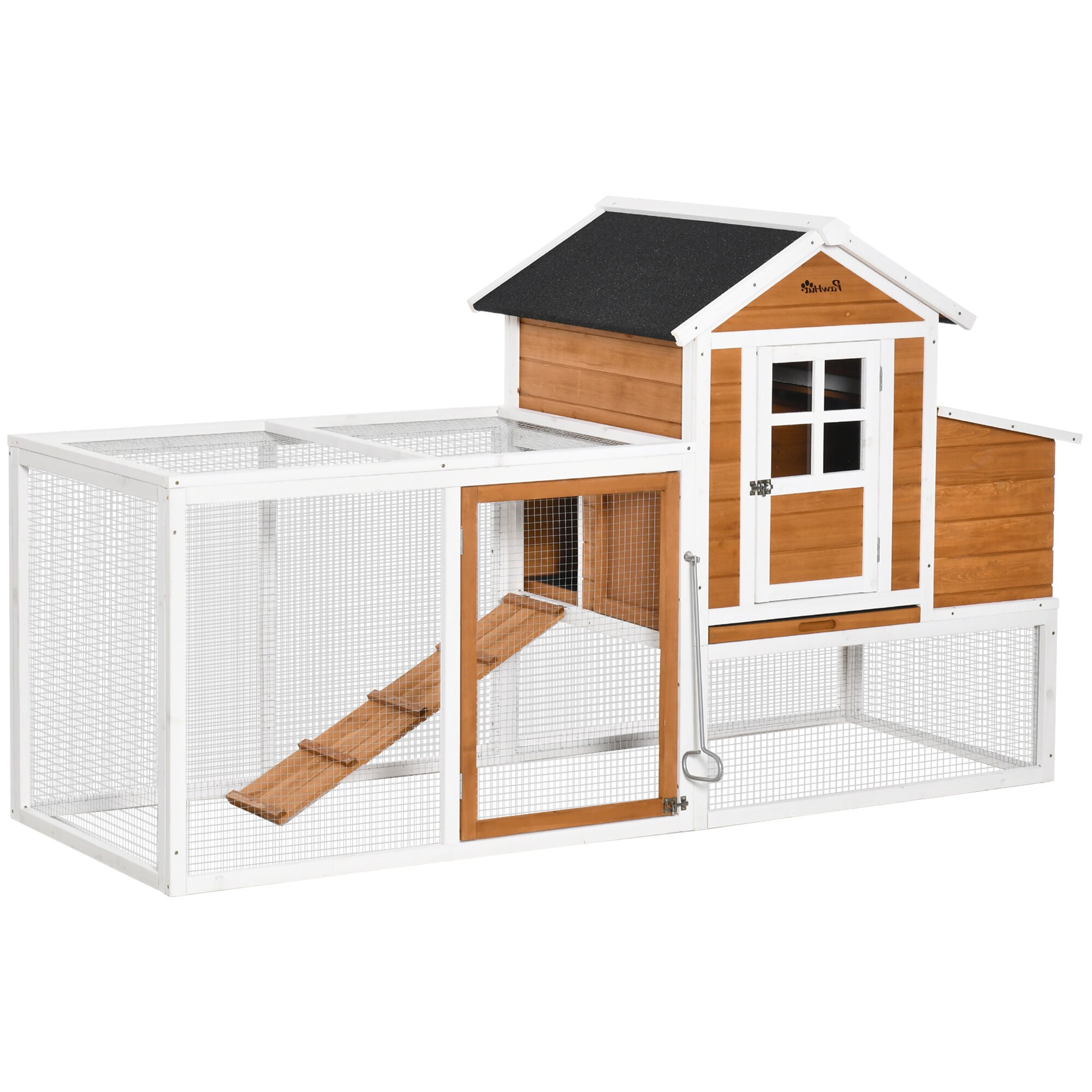 Chicken Run Waterproof Large Chicken Coop with Nesting Box for 2-4 Chickens, Orange and White