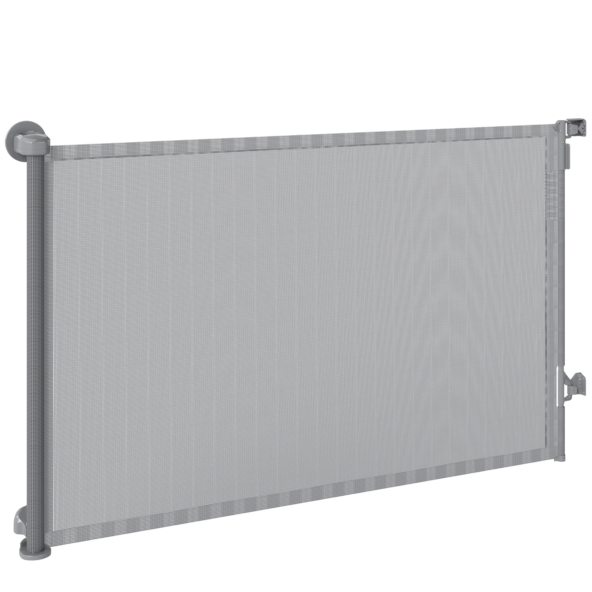 Retractable Dog Gate, 36.6" Tall, Extends to 55" Wide, Mesh Pet Gate with Single Hand Operation, for Stairs, Doorways