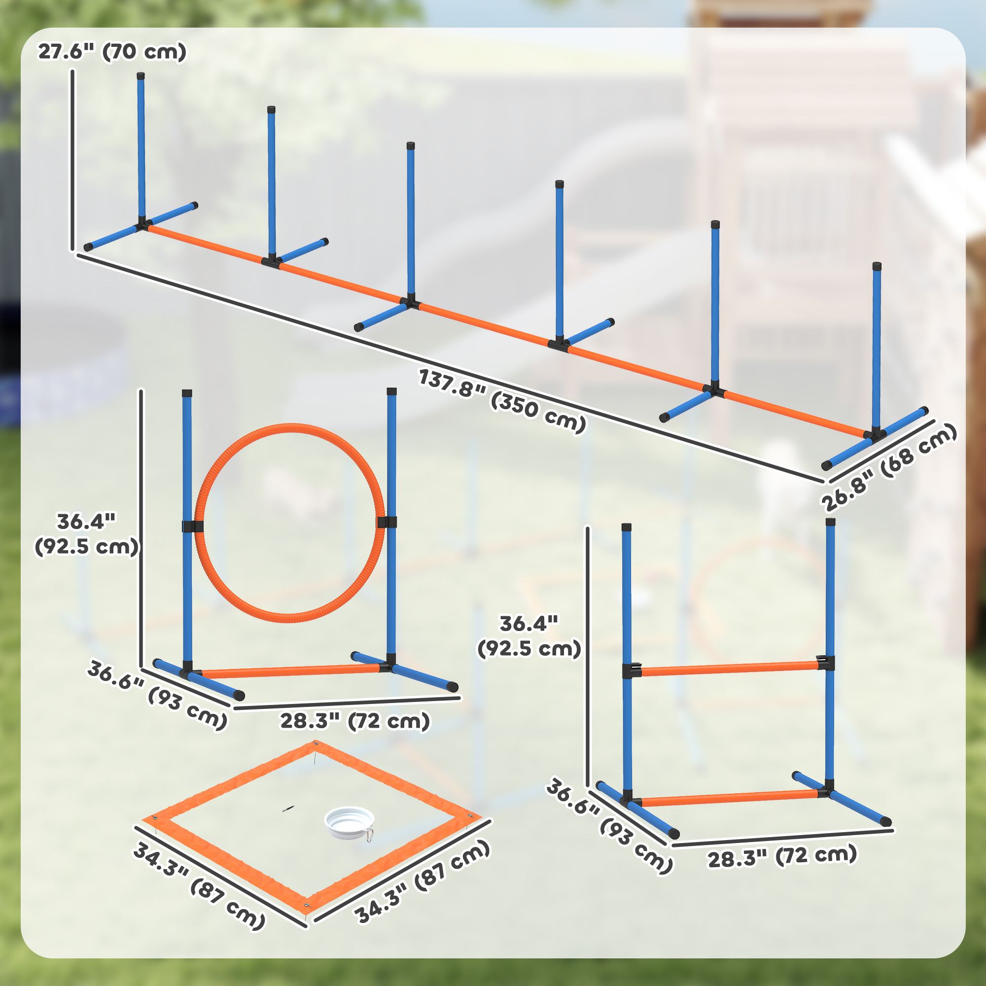Dog Agility Training Equipment, 5PCS Dog Obstacle Course Starter Kit with Carrying Bag - Image 3