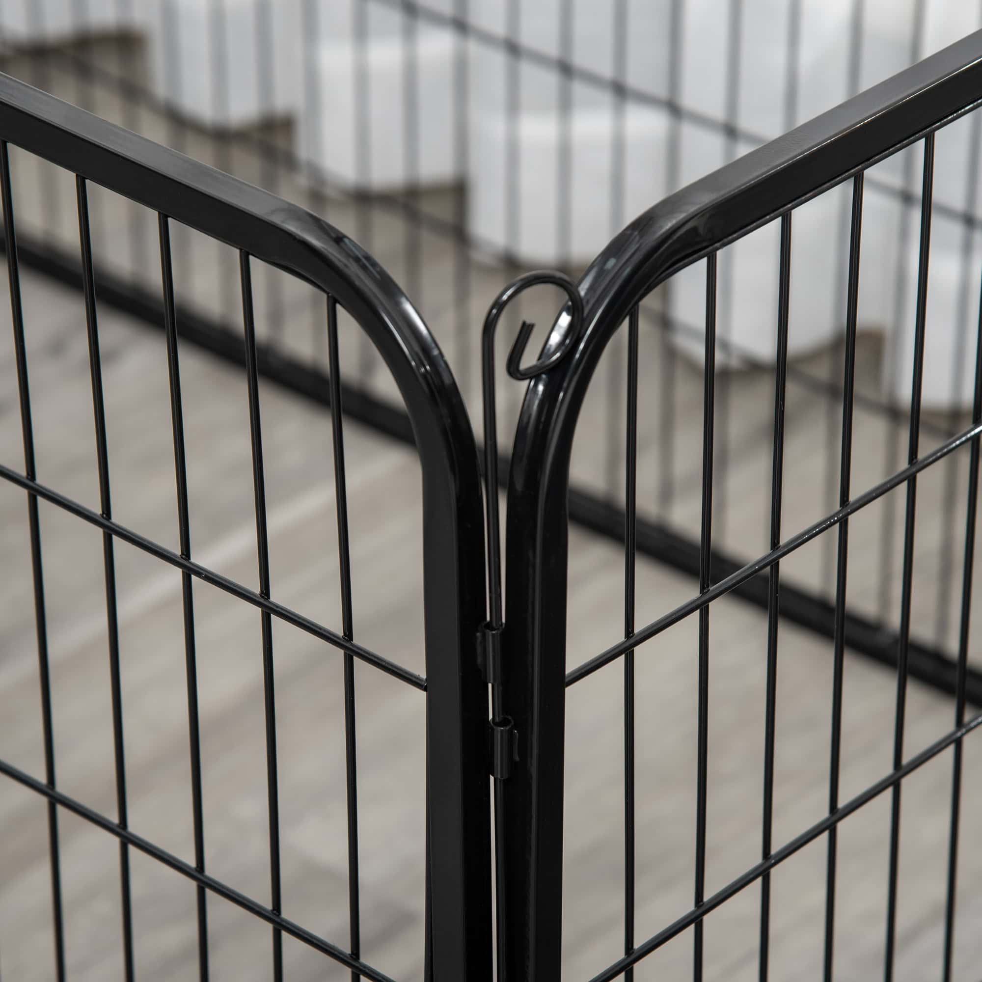 32"W 4-Panel Metal Dog Pen Exercise Pet Playpen Dog Indoor/Outdoor Fence, Black