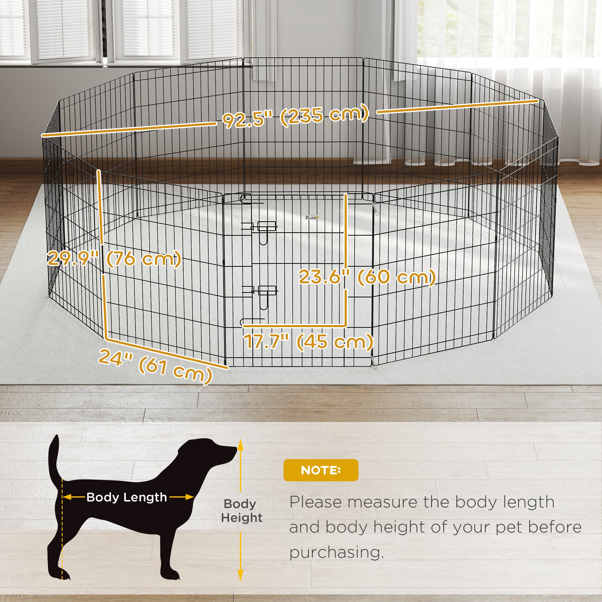 30inch Foldable Metal Exercise Pet Playpen Yard Dog Puppy Kennel Cage 12 Panel