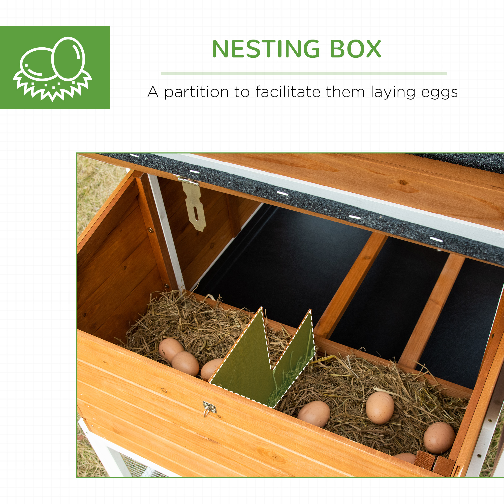 Chicken Run Waterproof Large Chicken Coop with Nesting Box for 2-4 Chickens, Orange and White