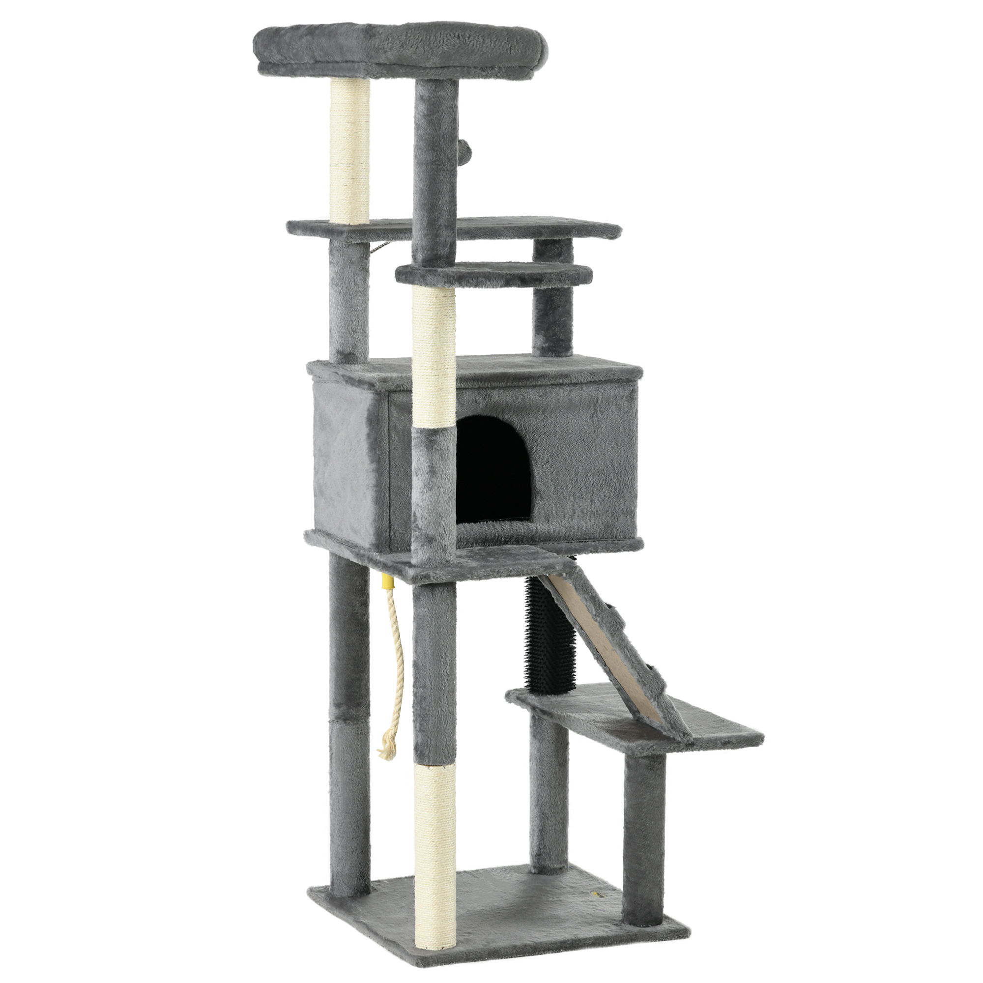 Cat Tree for Large Cats Adult, 58" Tall Cat Tree with Scratching Posts, Large Cat Tower for Indoor Cats with Bed, House, Toys, Grey